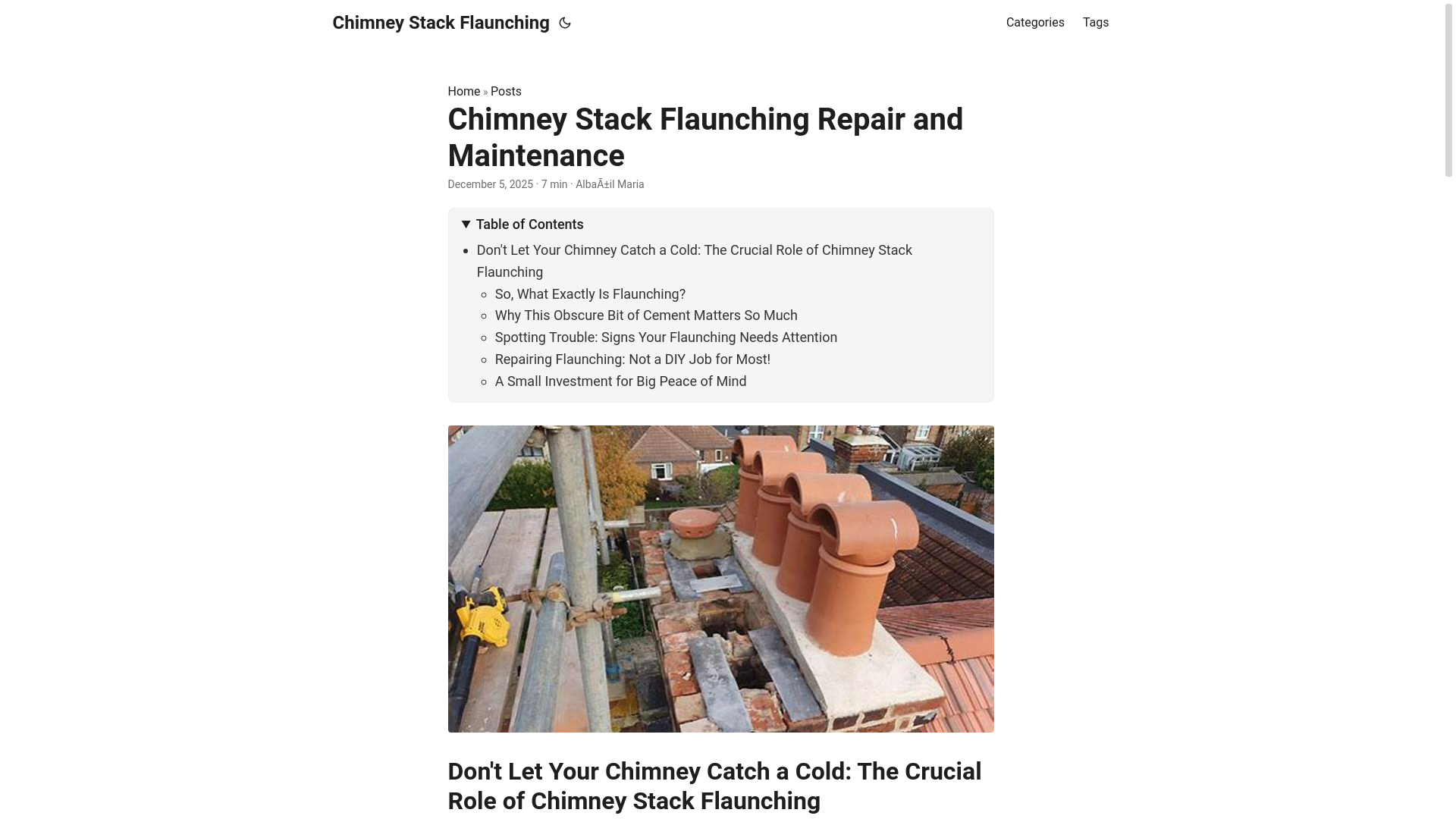 website screenshot of https://chimneystackflaunching.pages.dev/
