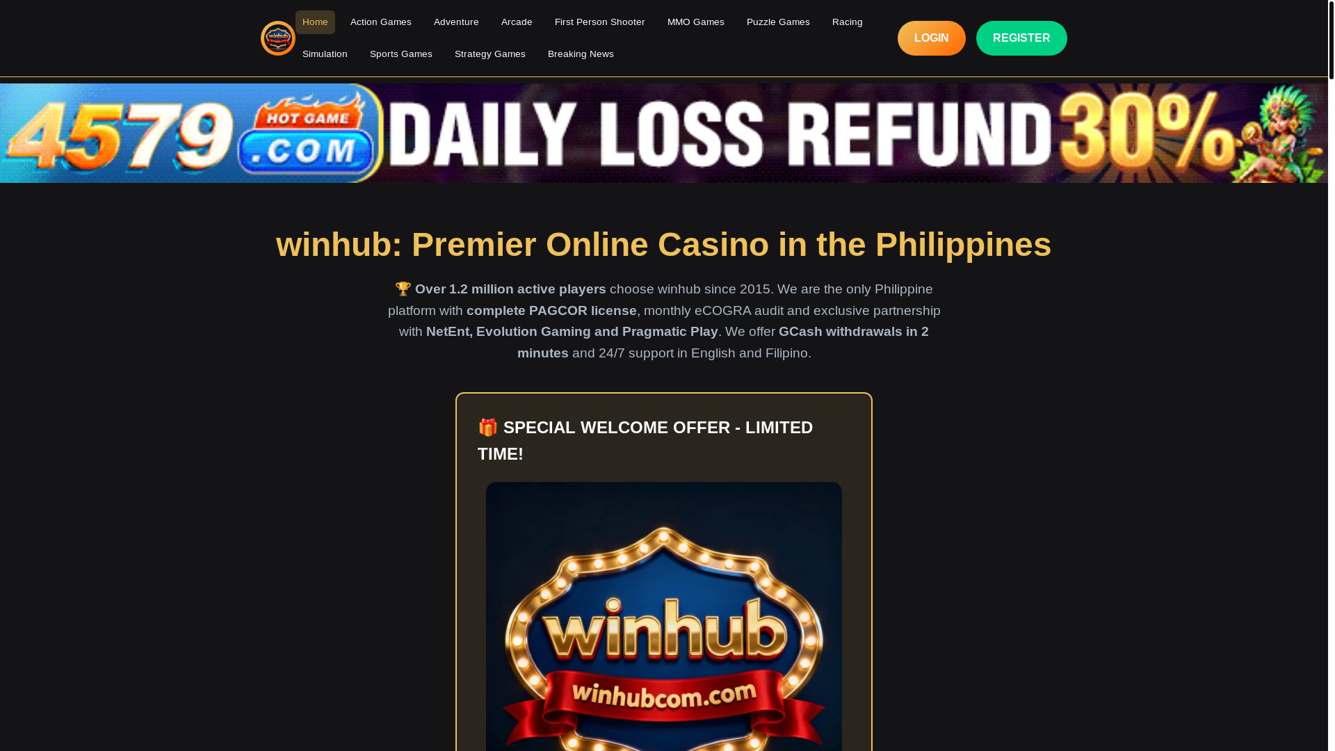 website screenshot of https://winhubcom.com/