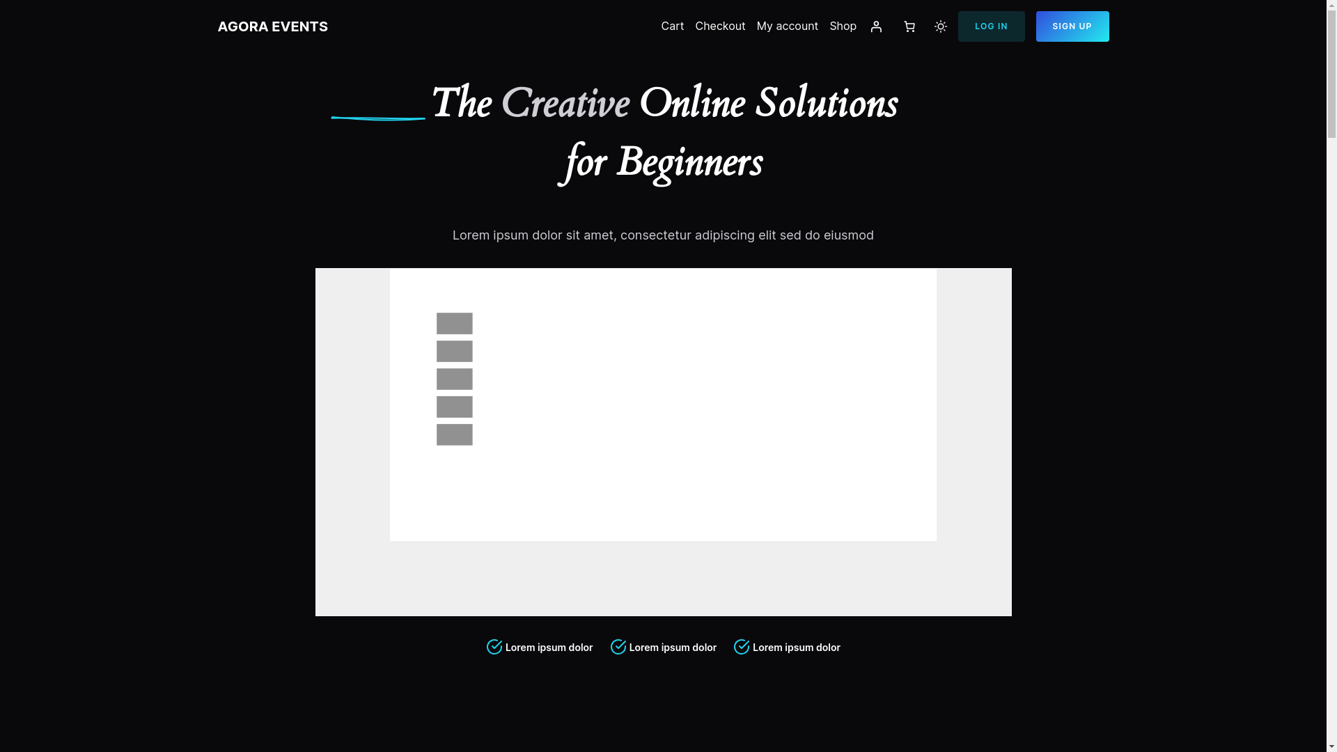 website screenshot of https://eventsatagora.com/