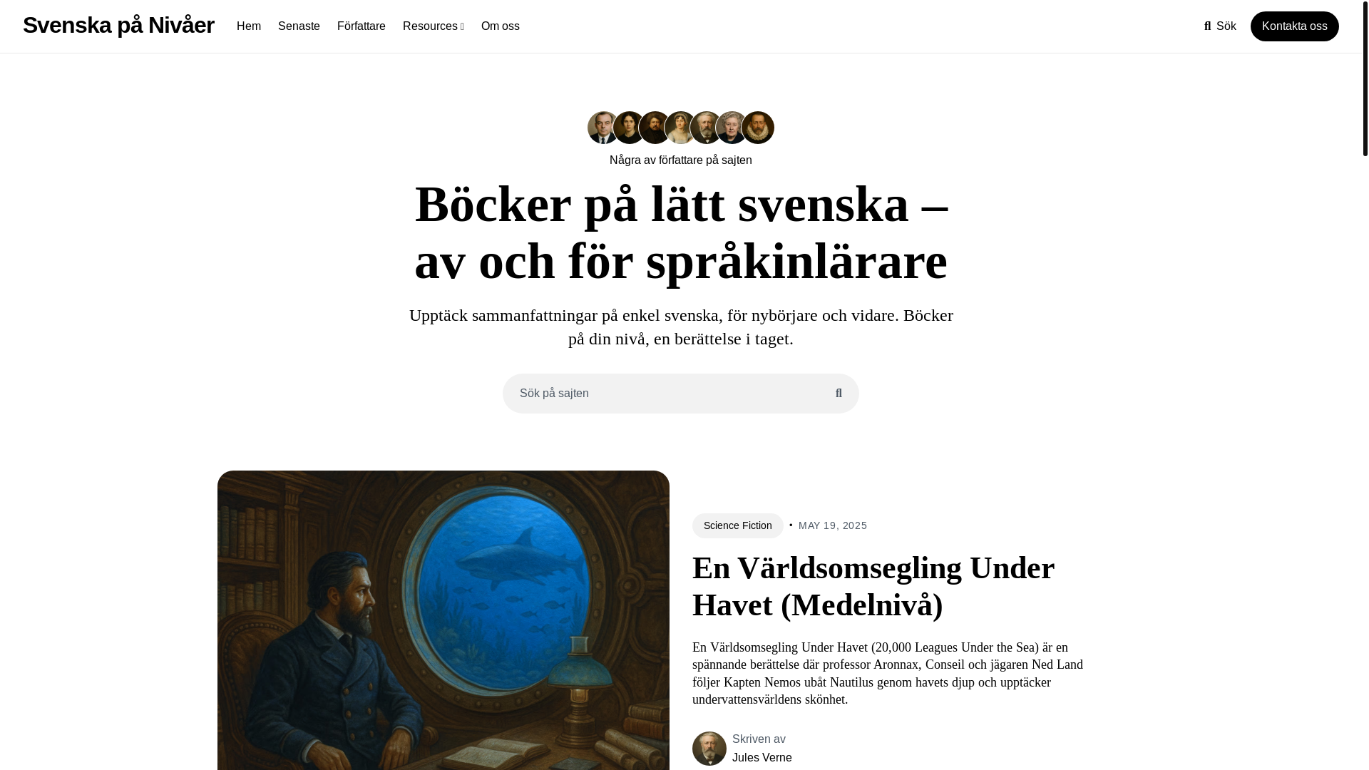 website screenshot of https://svenskapanivaer.se/