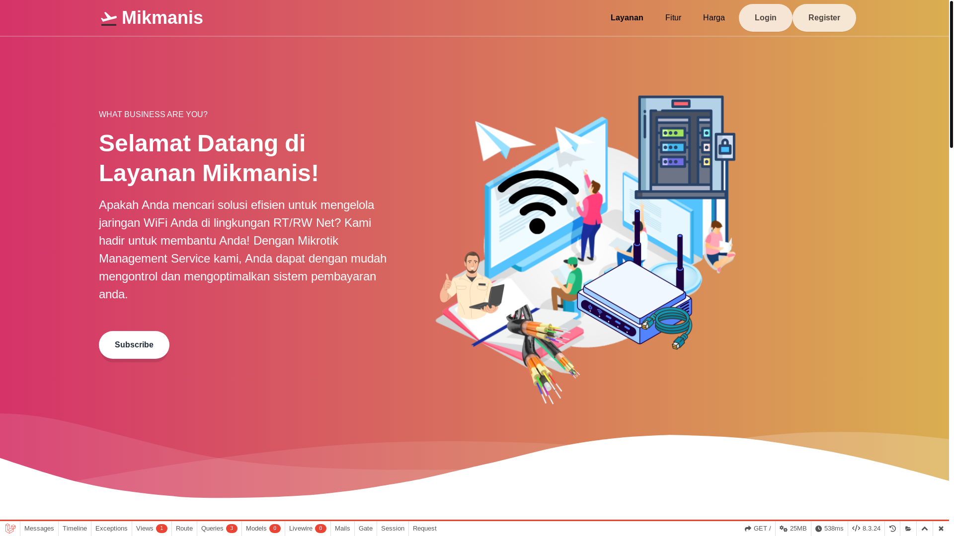 website screenshot of https://mikmanis.web.id/