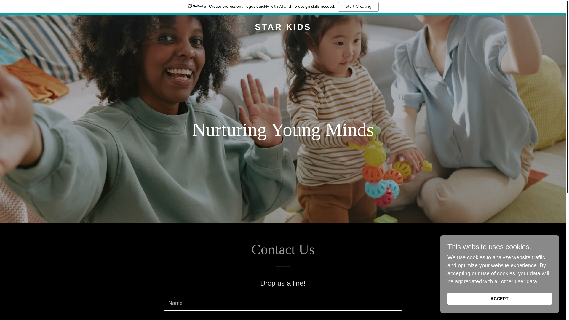 website screenshot of https://starkids.life/