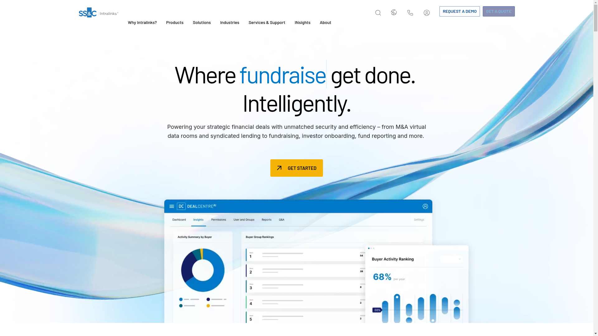 website screenshot of https://intralinks.com/