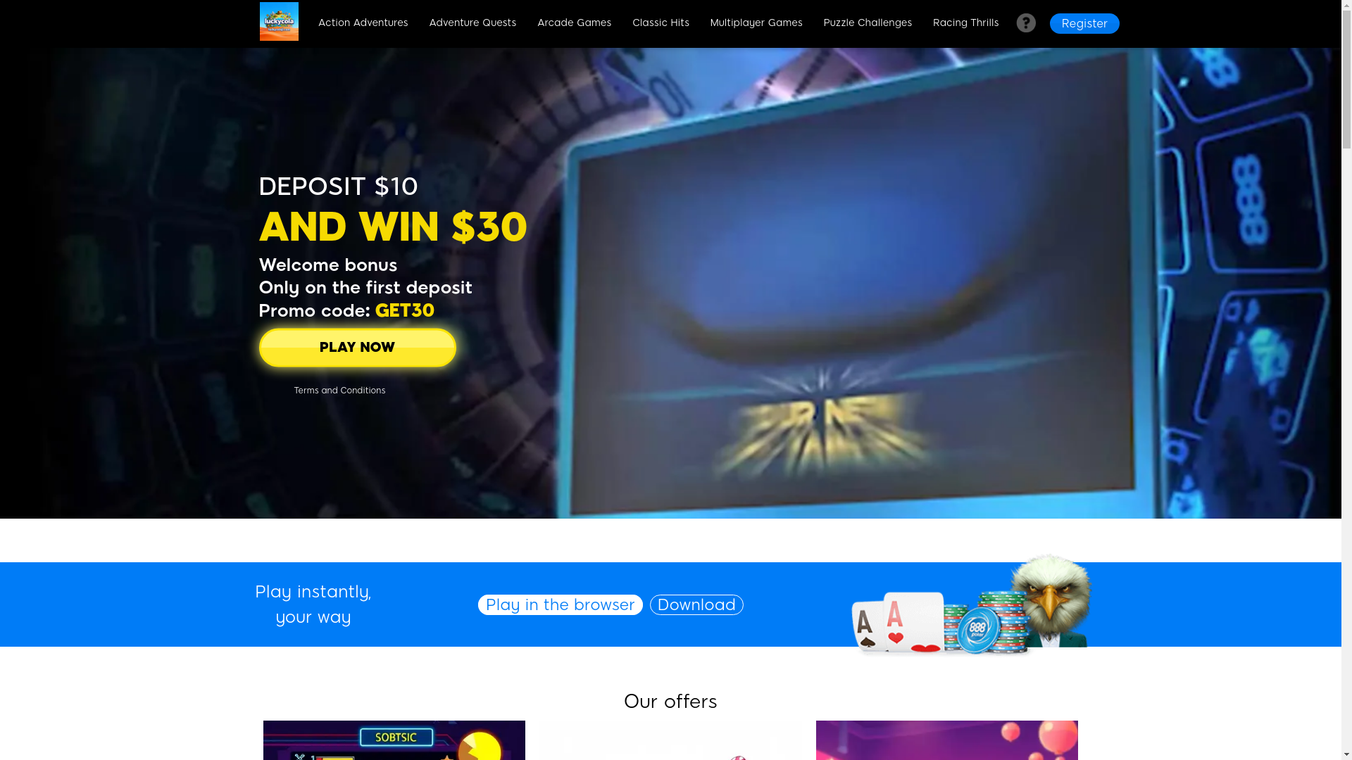 website screenshot of https://luckycolajl.com/