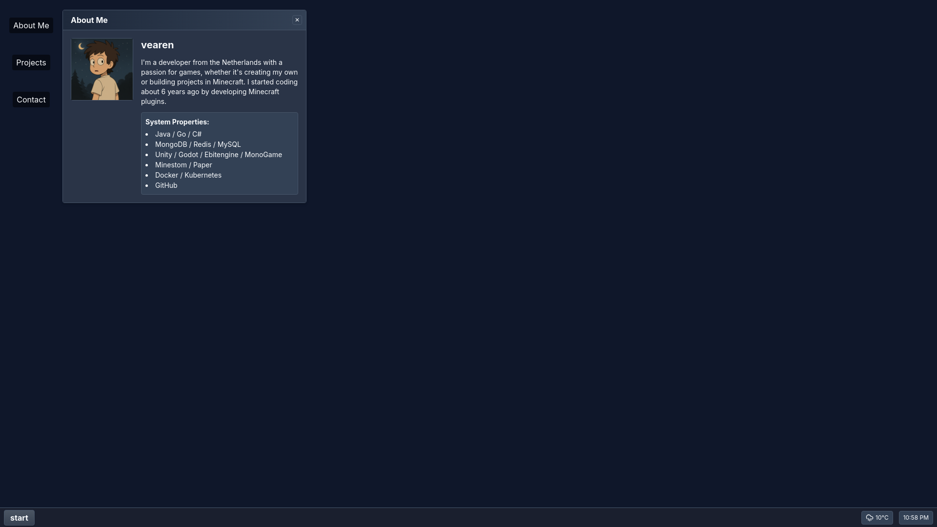 website screenshot of https://vearen-website.pages.dev/