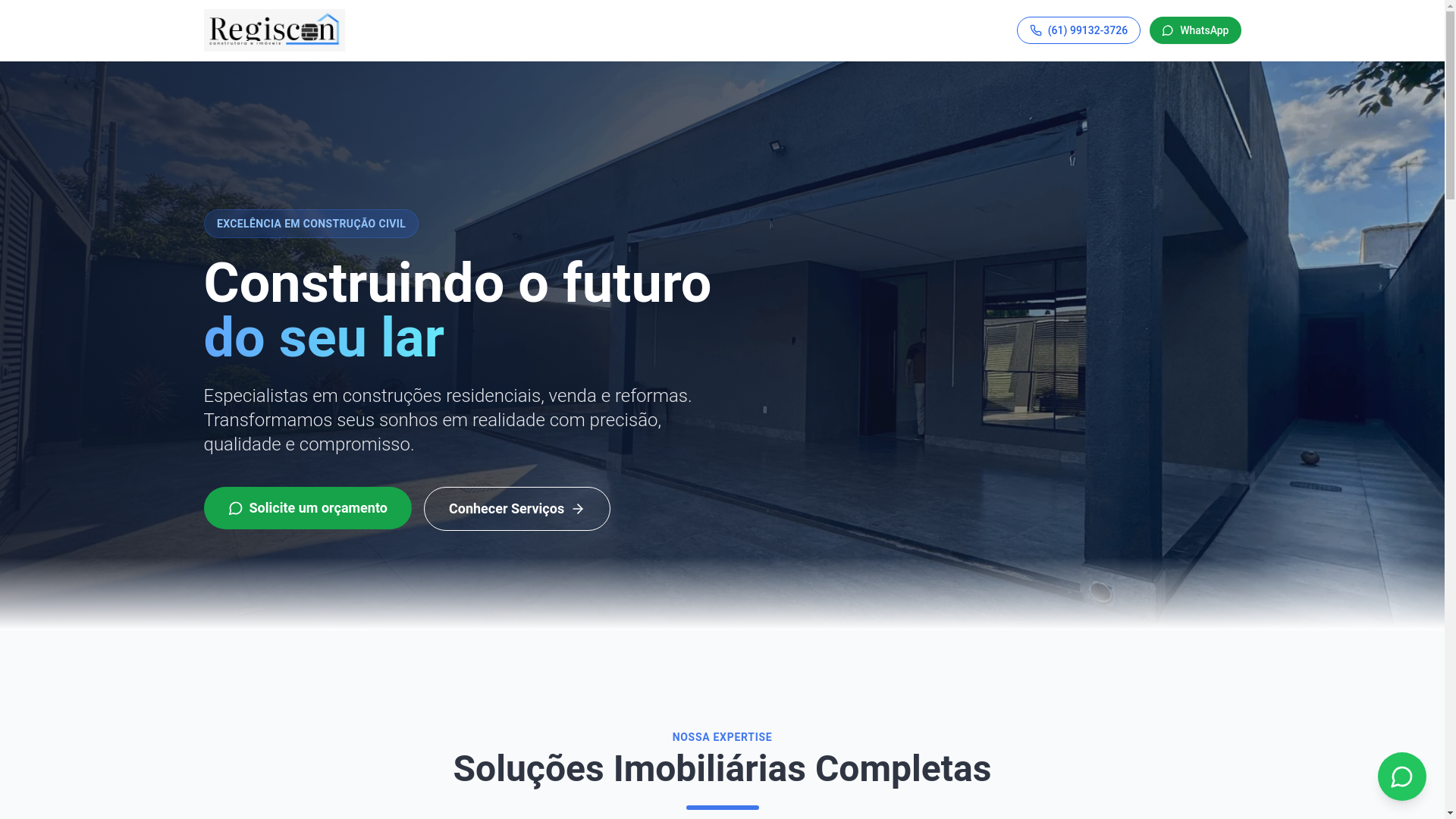 website screenshot of https://regisconimoveis.com.br/