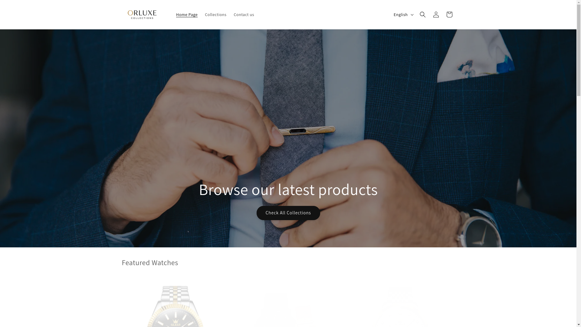 website screenshot of https://orluxecollections.com/
