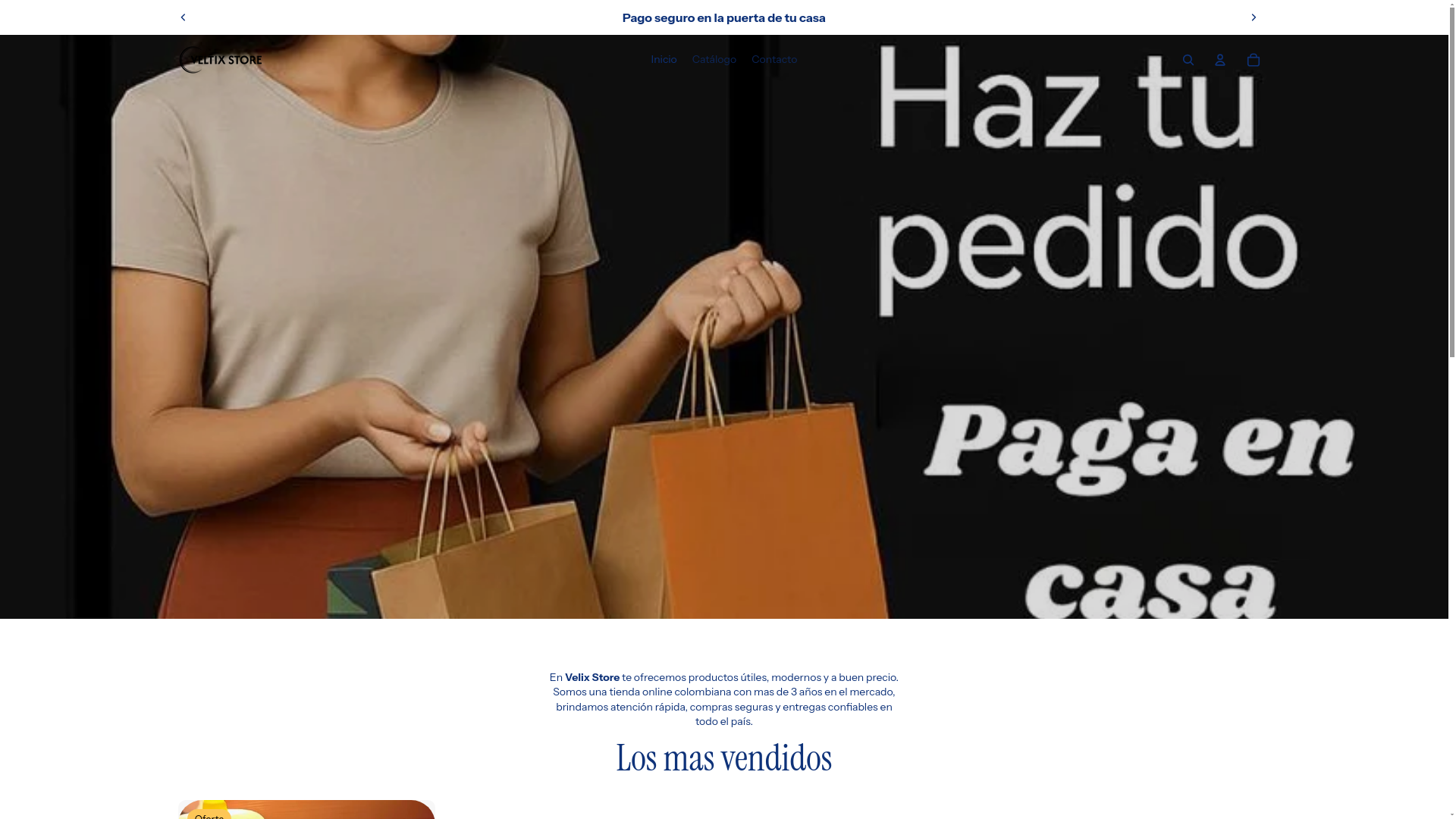 website screenshot of https://velixstorecolombia.shop/