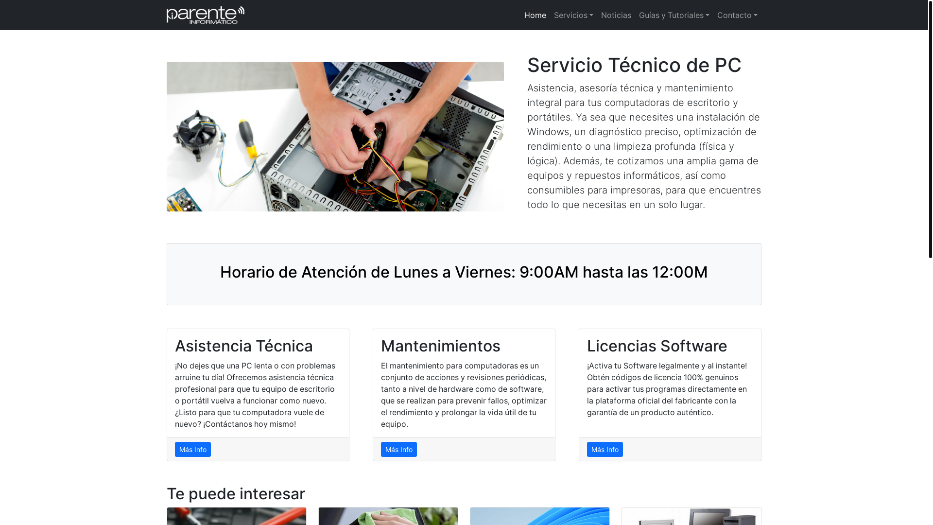 website screenshot of https://parenteinformatico.info.ve/