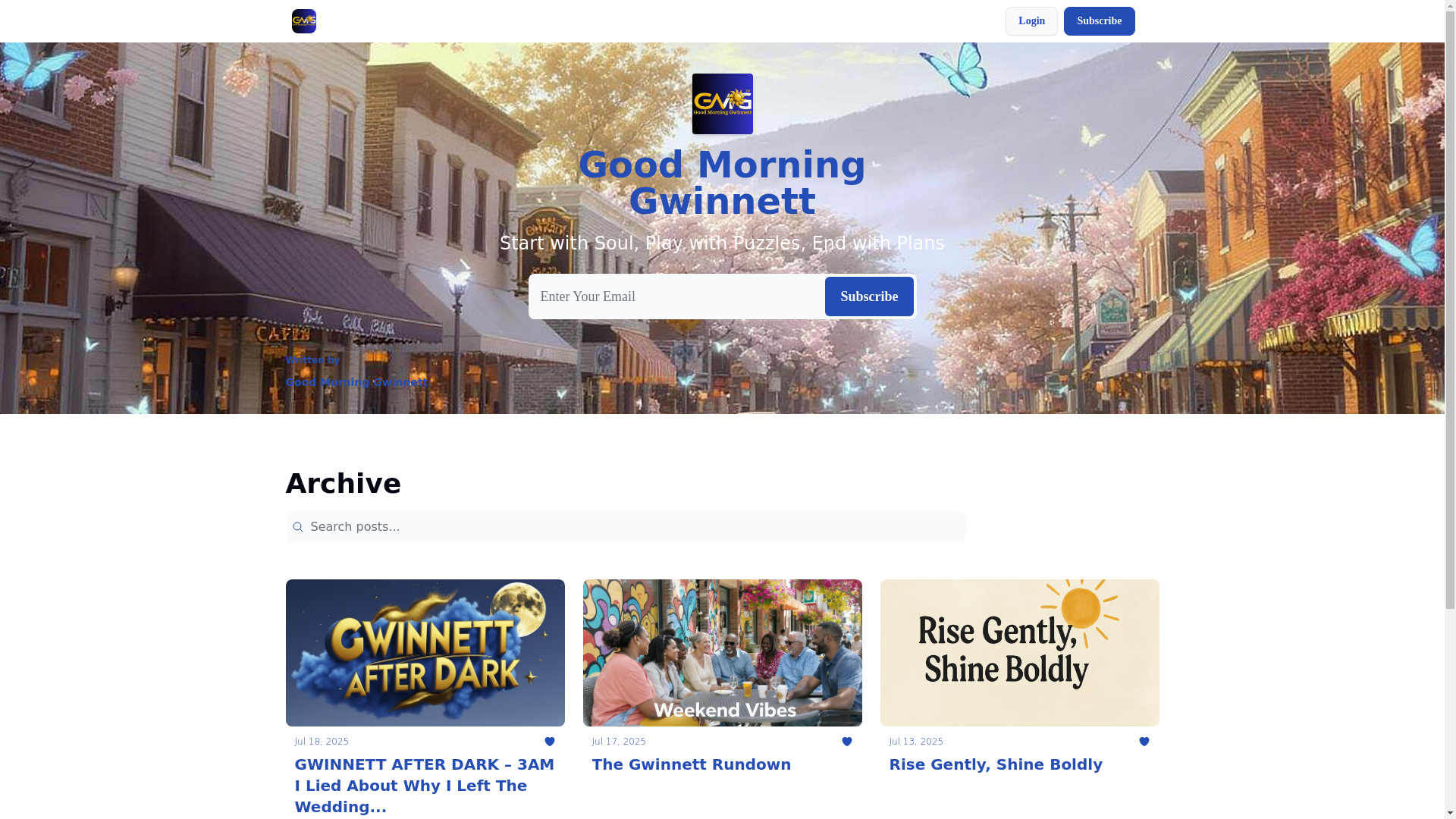 website screenshot of https://goodmorninggwinnett.today/