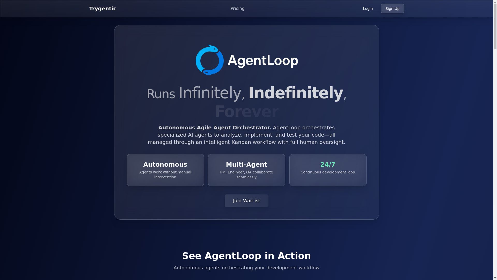 website screenshot of https://trigentic.ai/