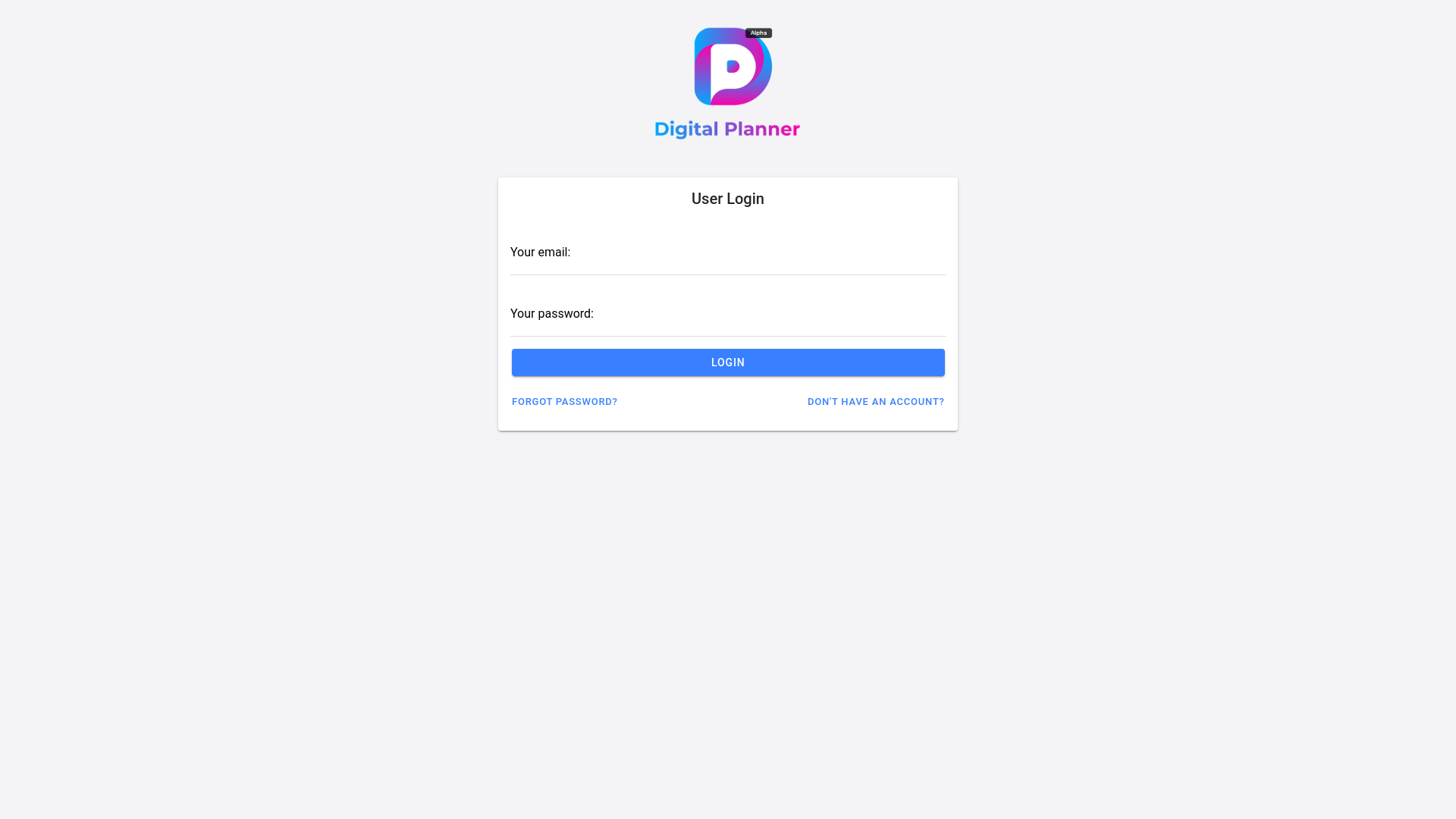 website screenshot of https://digital-planner.com/app/login