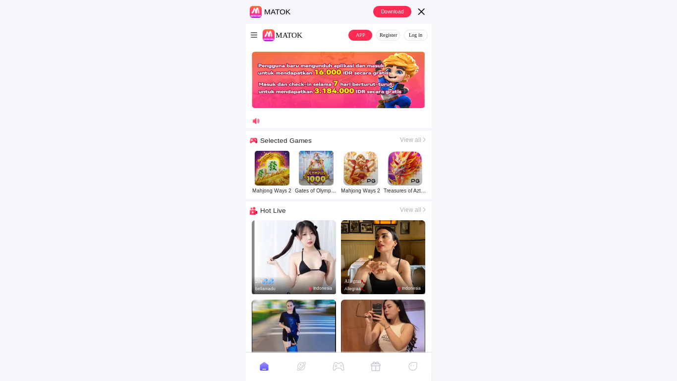 website screenshot of https://matok24.com/