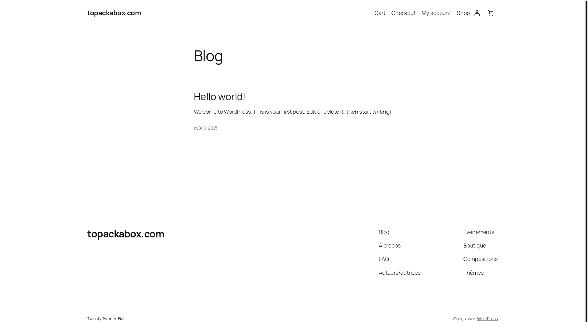website screenshot of https://topackabox.com/