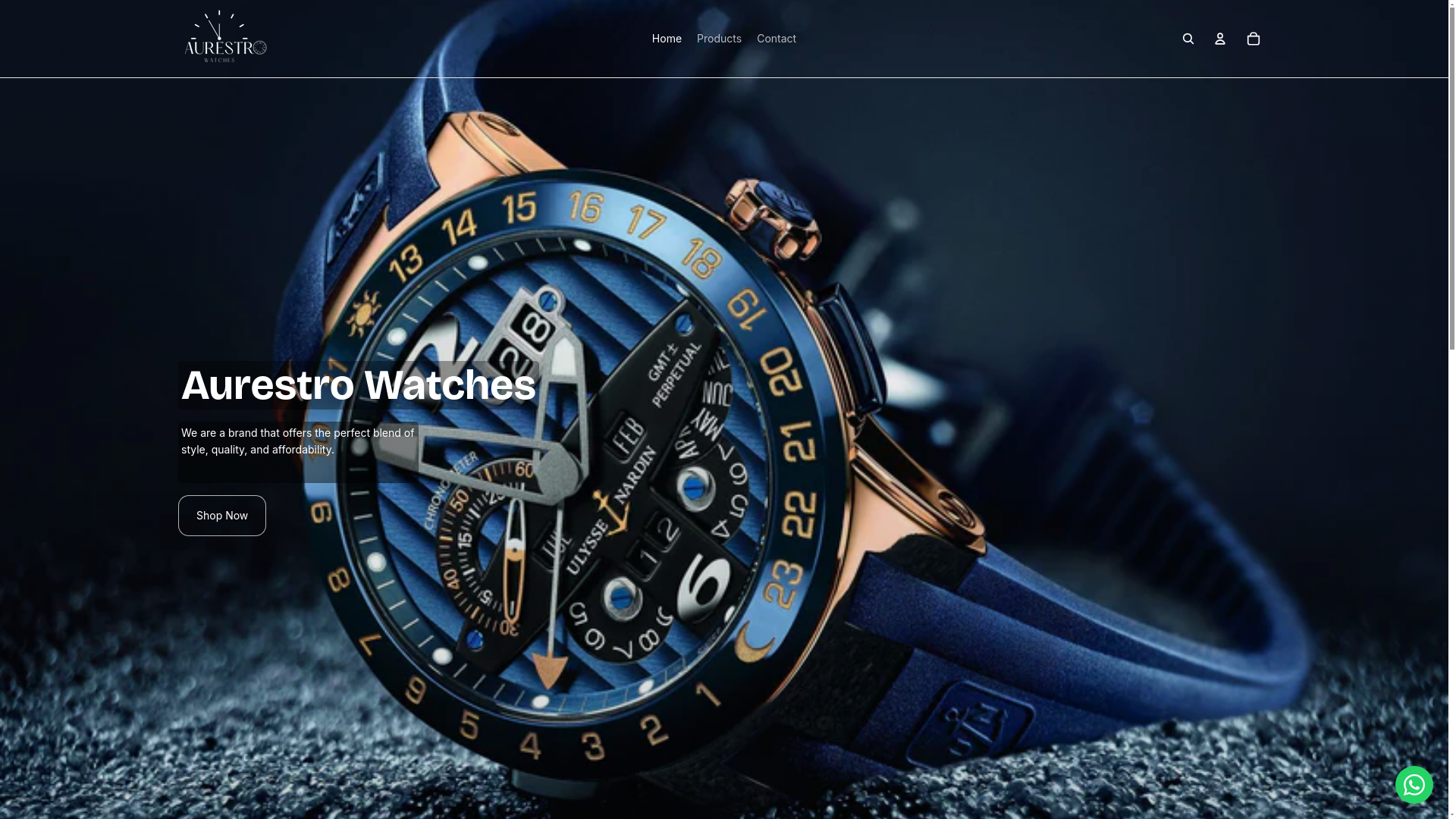 website screenshot of https://aurestrowatches.com/