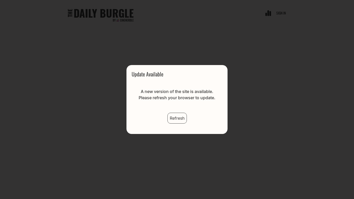 website screenshot of https://www.thedailyburgle.app/