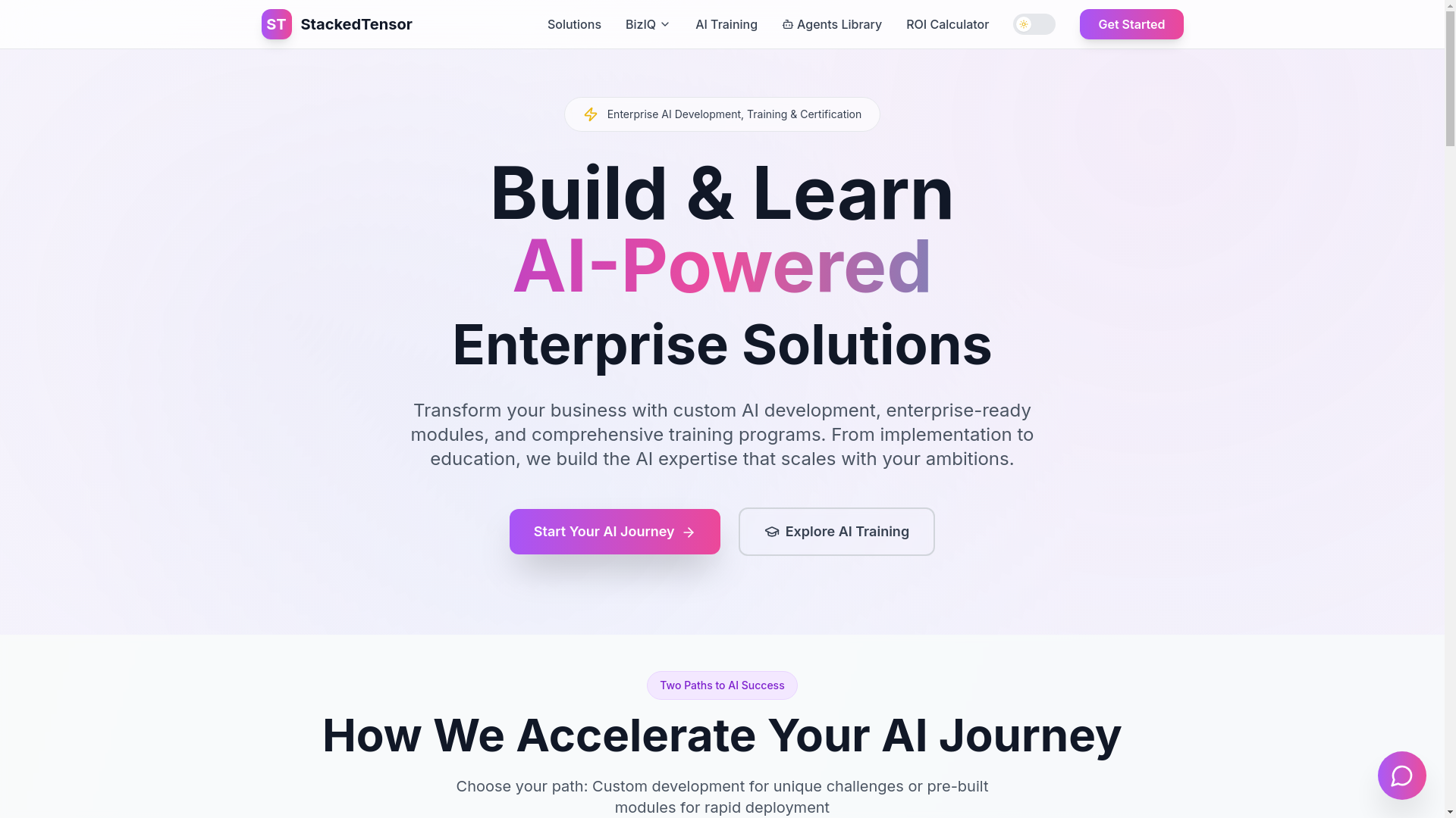 website screenshot of https://stackedtensor.pages.dev/