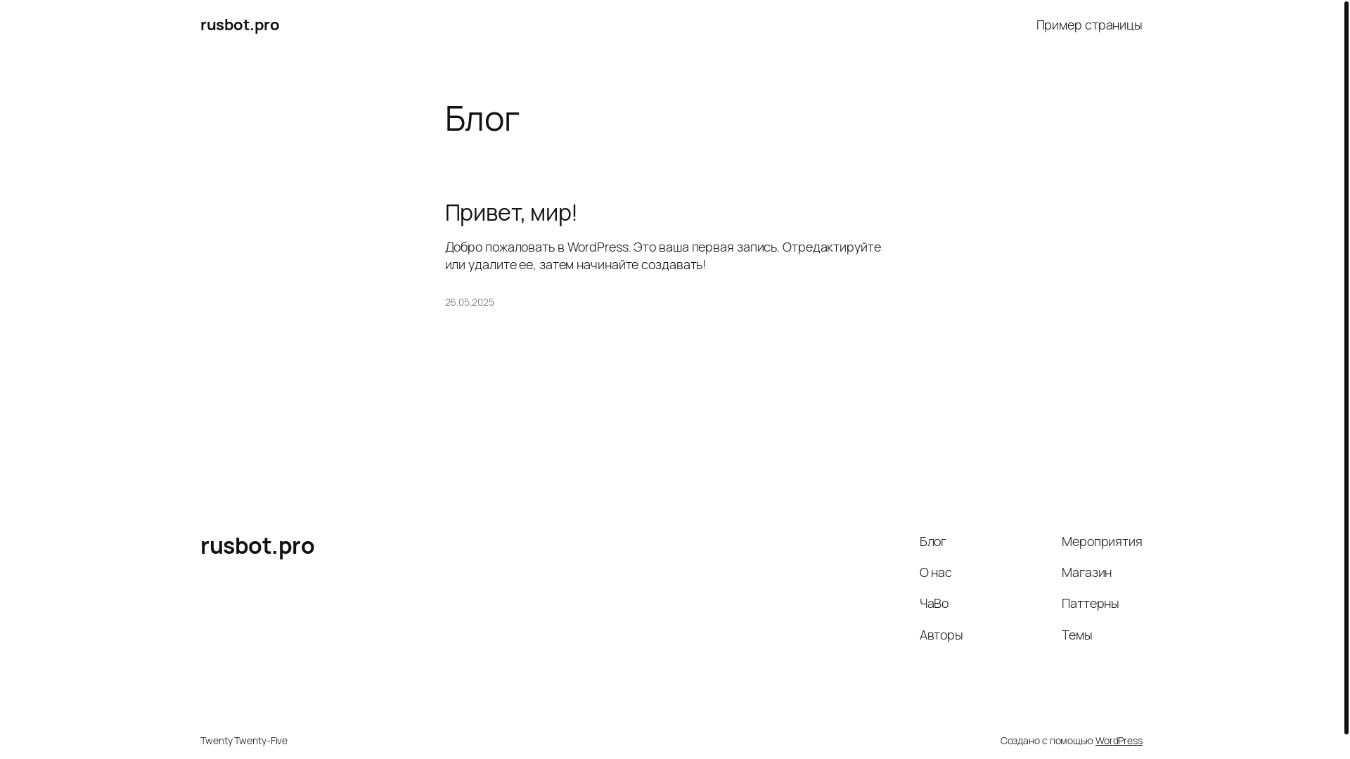 website screenshot of https://rusbot.pro/