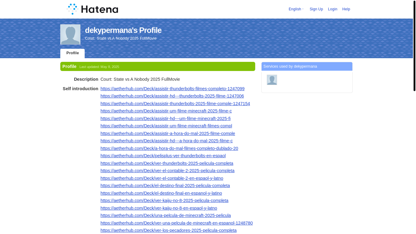 website screenshot of https://profile.hatena.ne.jp/dekypermana/profile