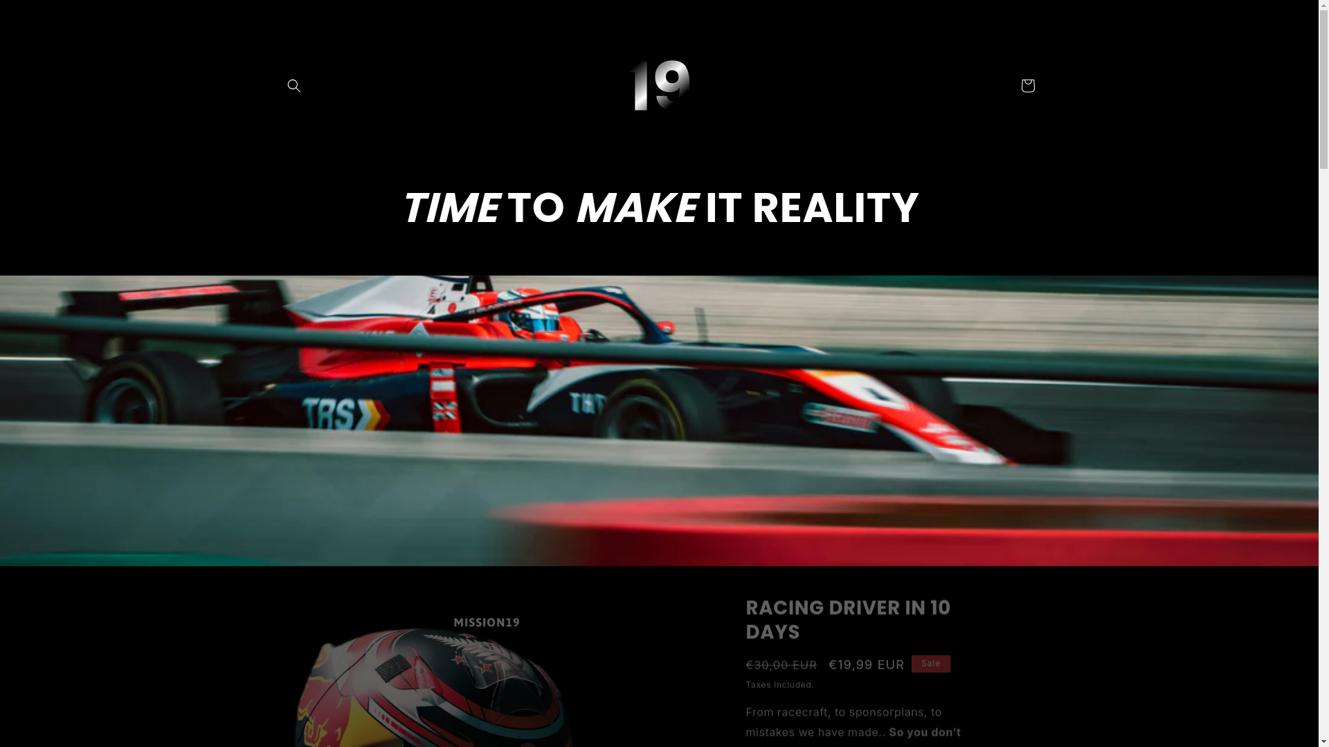 website screenshot of https://mission19.store/