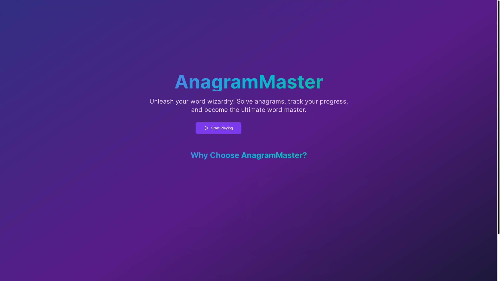 website screenshot of https://anagrammaster.com/