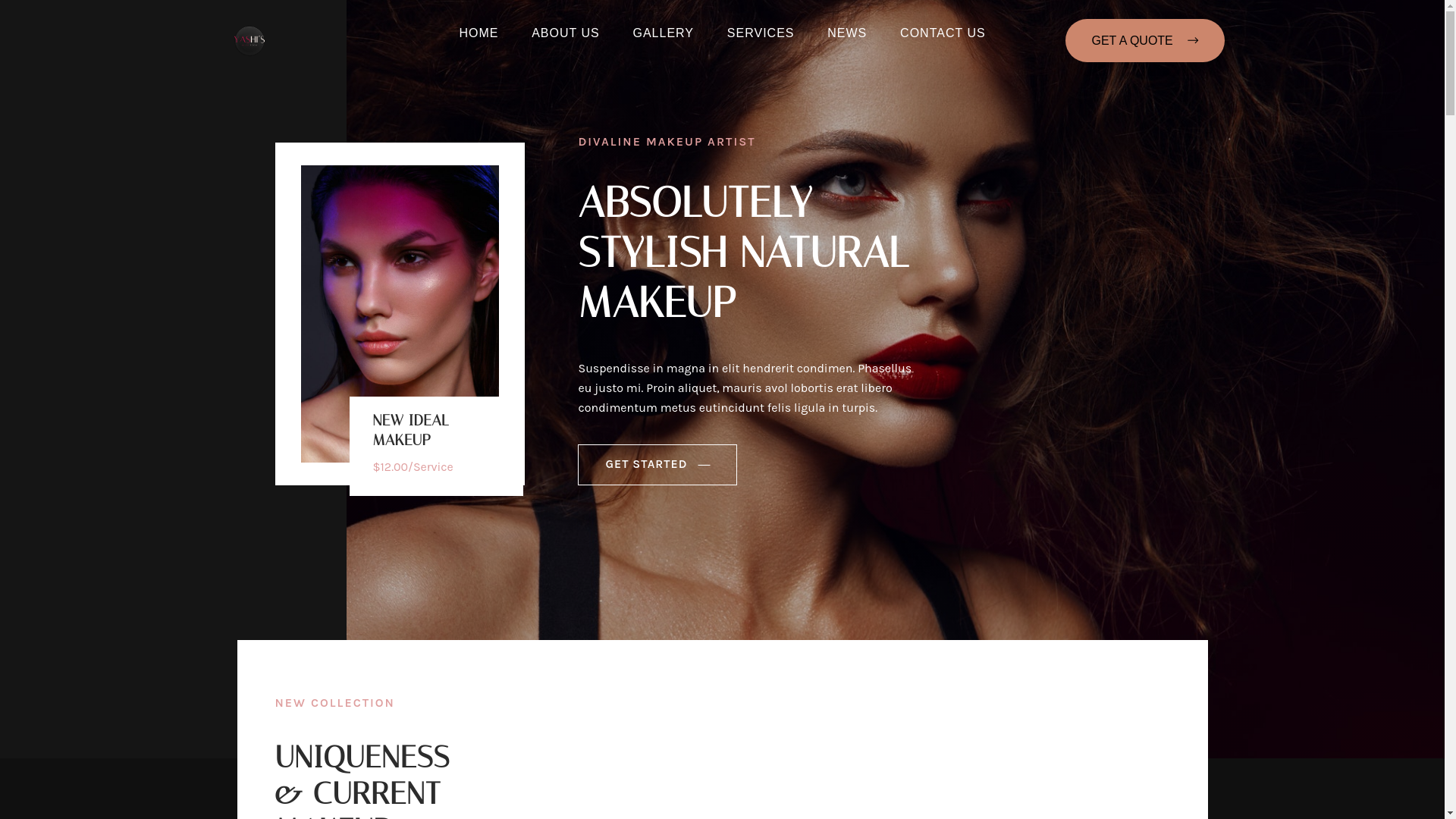 website screenshot of https://yashisglamroom.in/