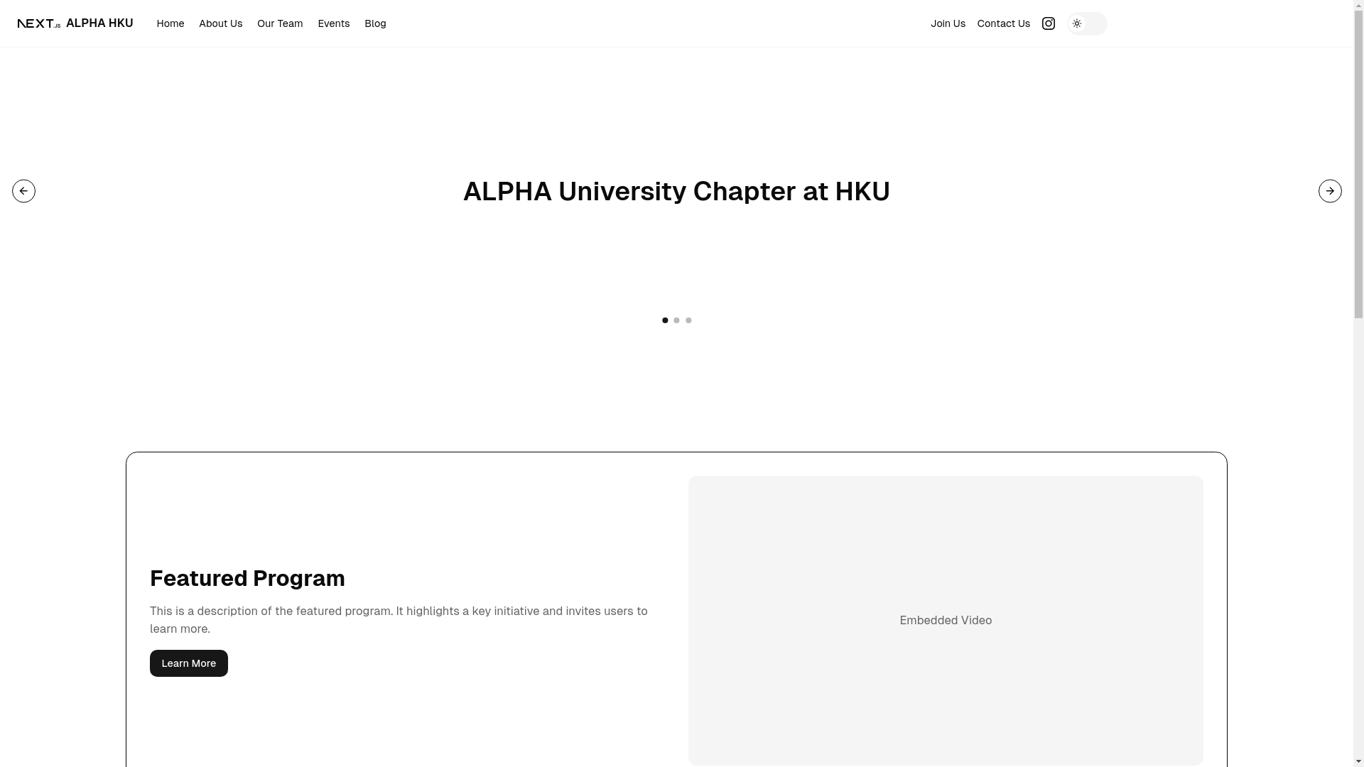 website screenshot of https://alphahku.page/