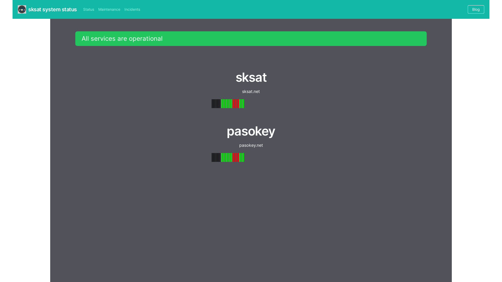 website screenshot of https://sksat-net-status.pages.dev/