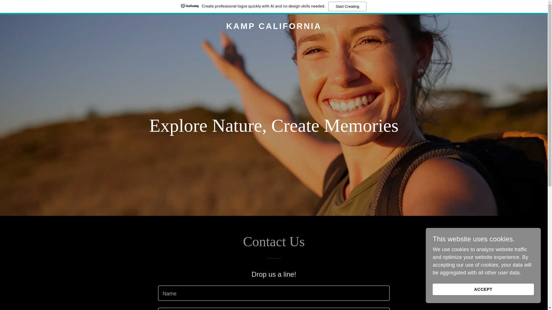 website screenshot of https://kampcalifornia.com/