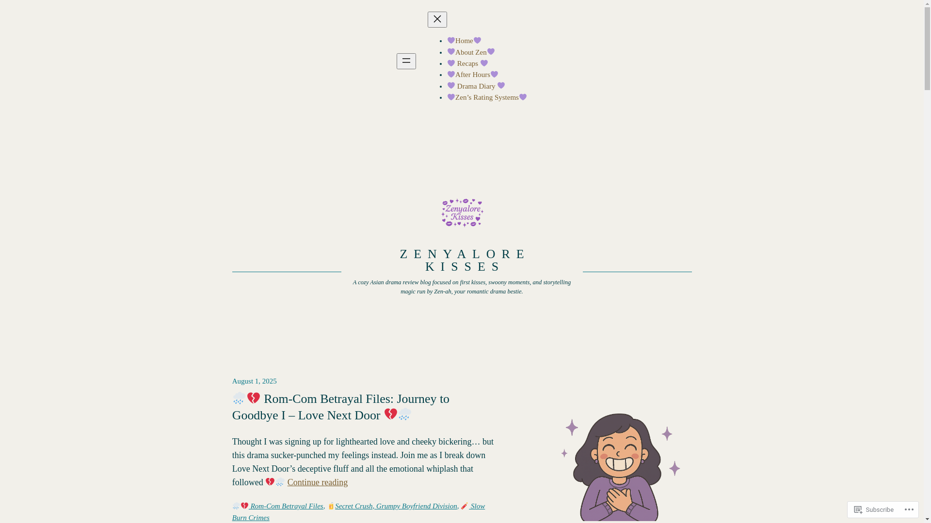 website screenshot of https://zenyalorekisses.blog/