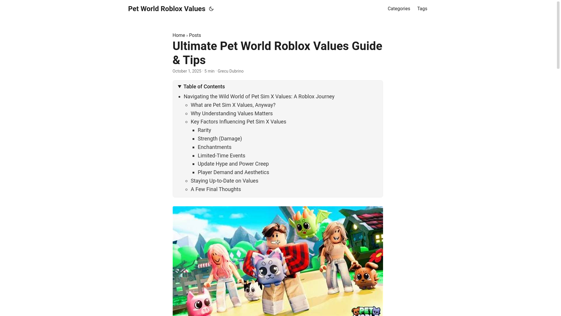 website screenshot of https://pet-world-roblox-values.pages.dev/