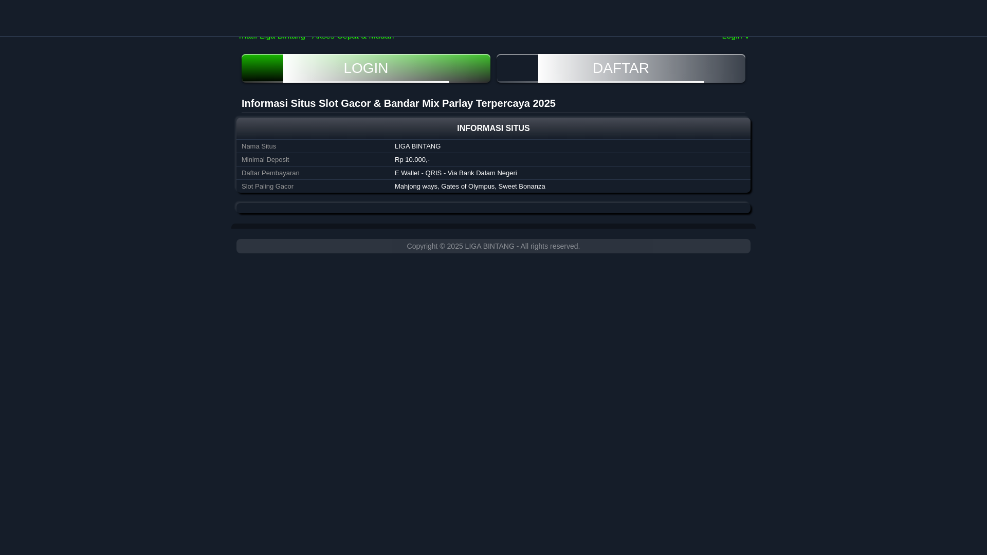 website screenshot of https://cahayabintang.pages.dev/