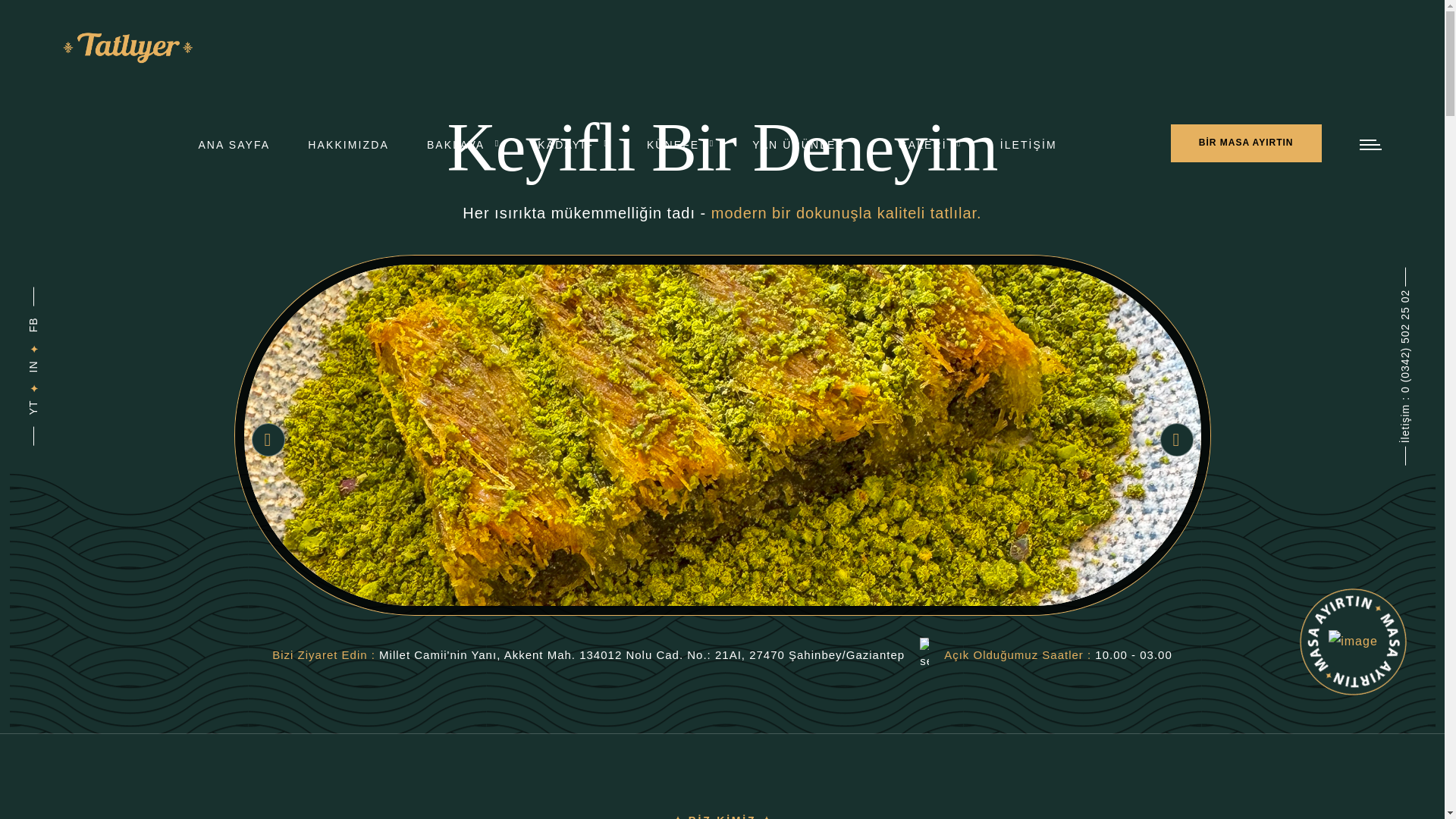 website screenshot of https://tatliyerkadayif.com/