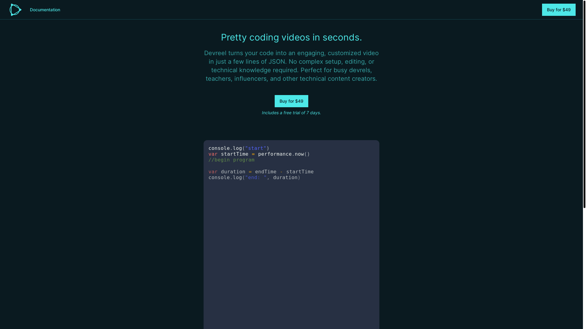 website screenshot of https://devreel-saas.pages.dev/