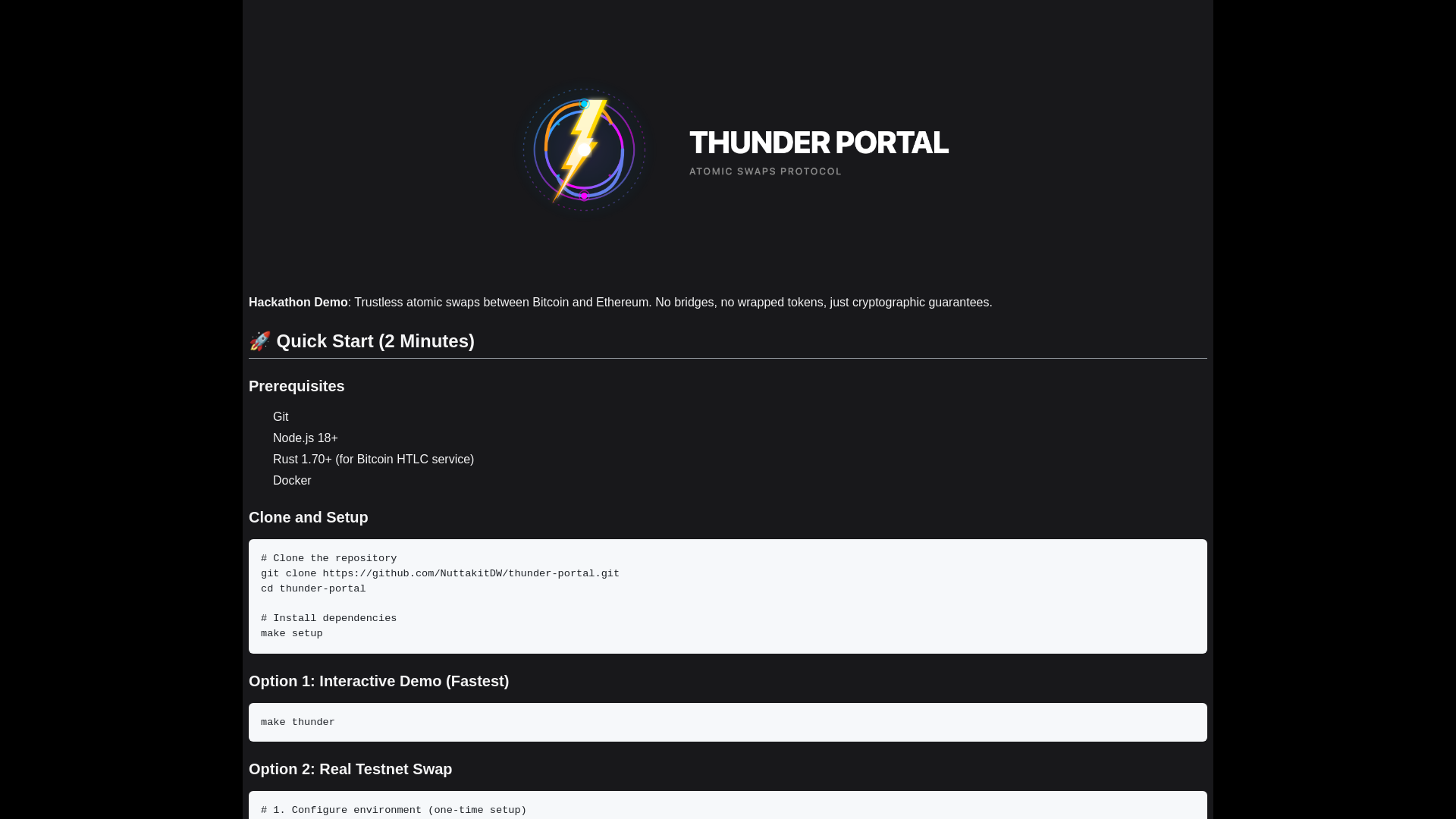 website screenshot of https://thunderportals.com/
