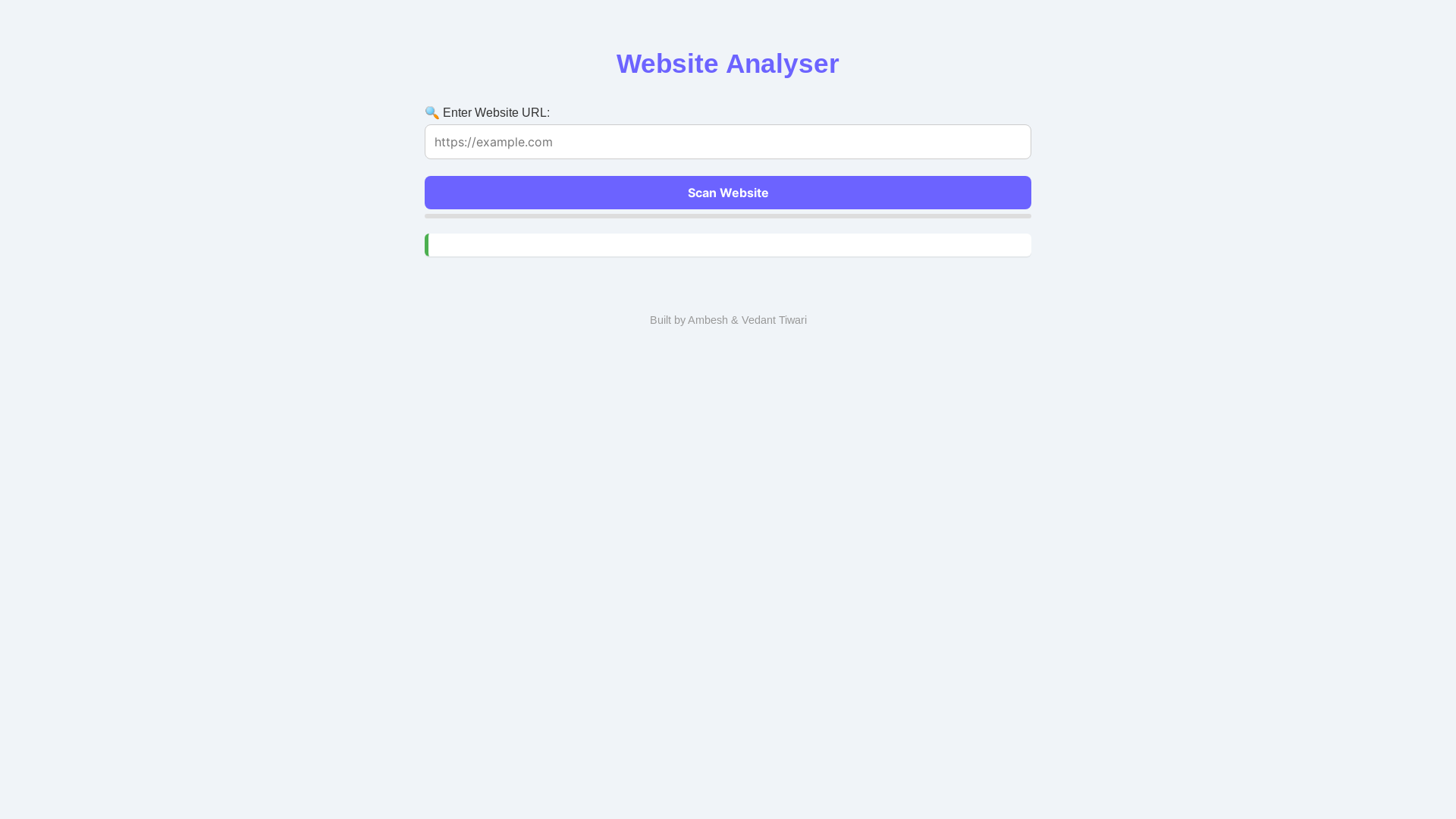 website screenshot of https://webanalyser.info/