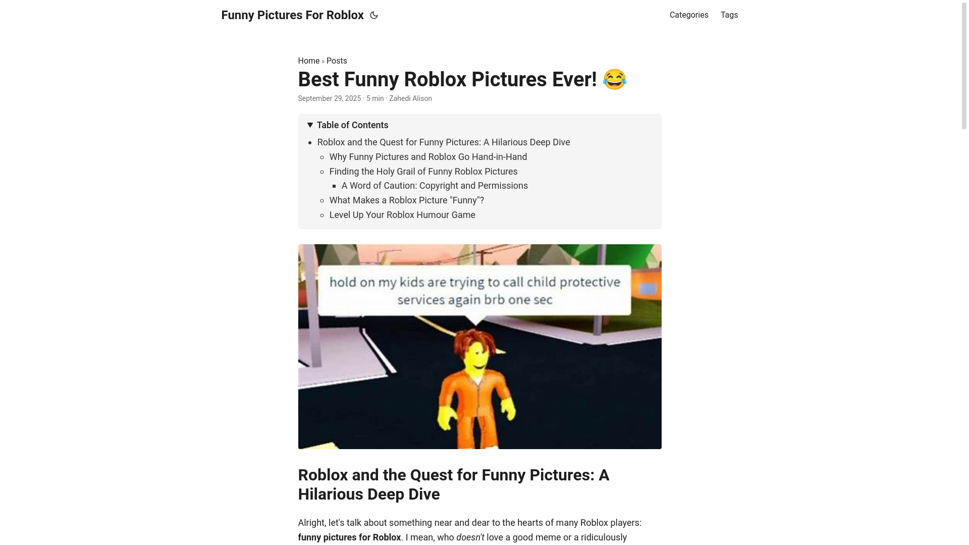 website screenshot of https://funny-pictures-for-roblox.pages.dev/