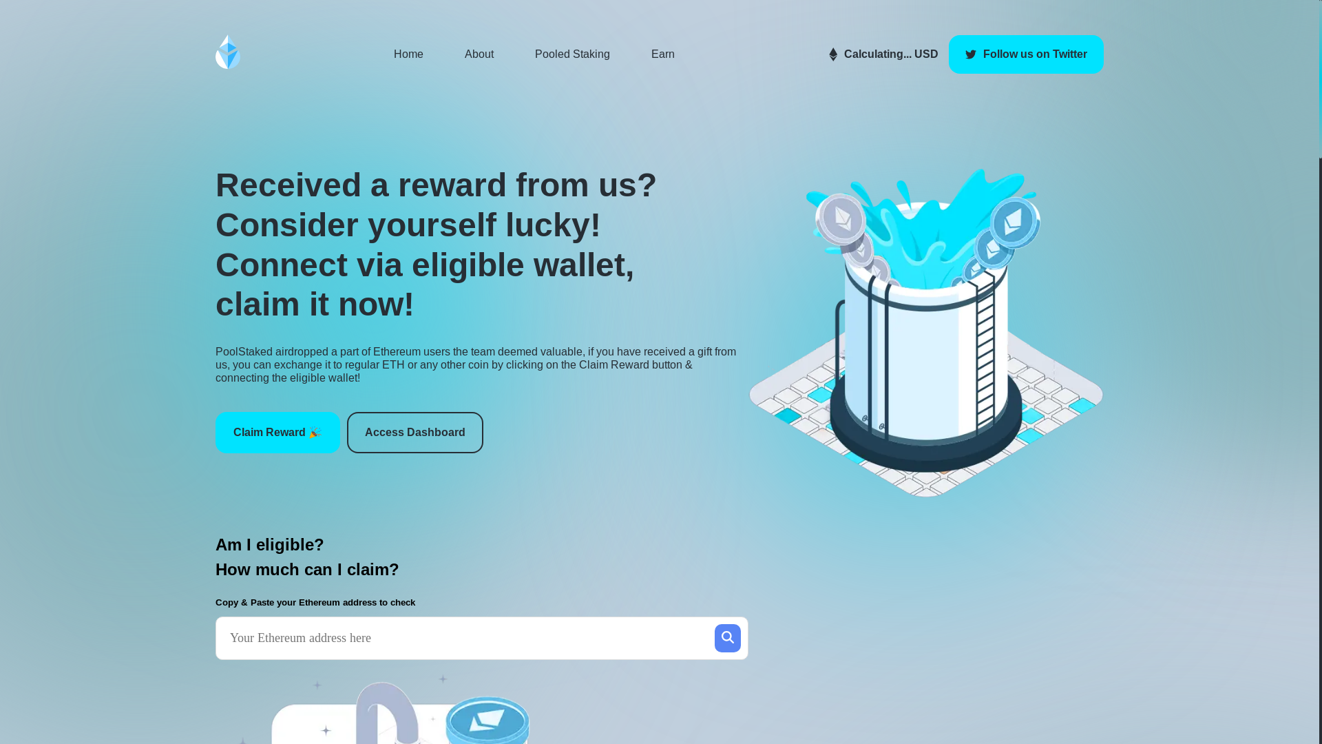 website screenshot of https://get-poolstake.org/
