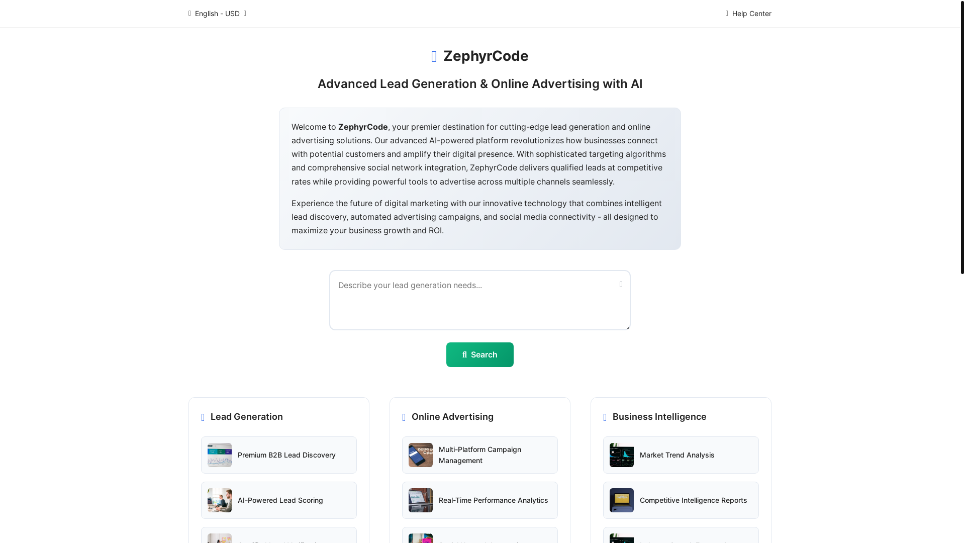 website screenshot of https://zephyrcode.tech/