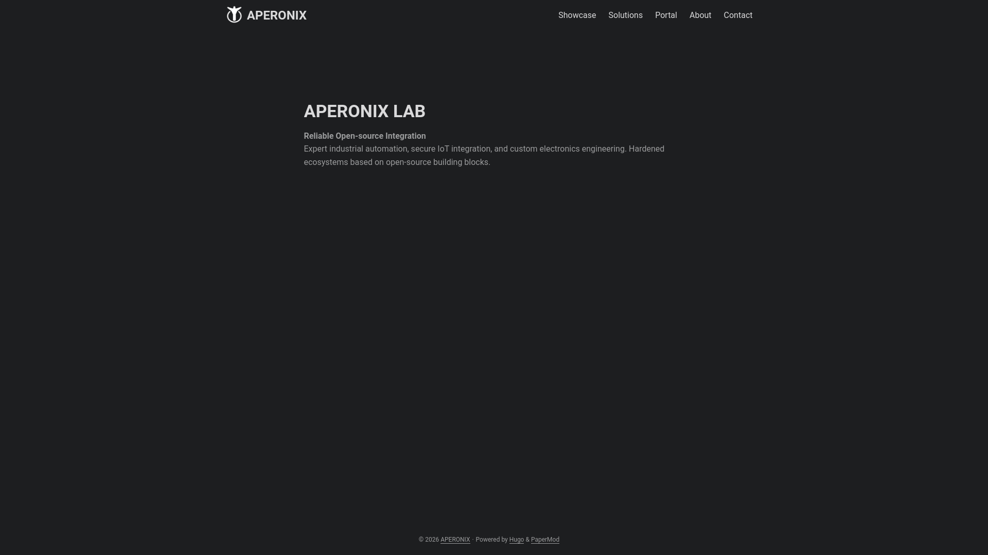 website screenshot of https://aperonix.com/