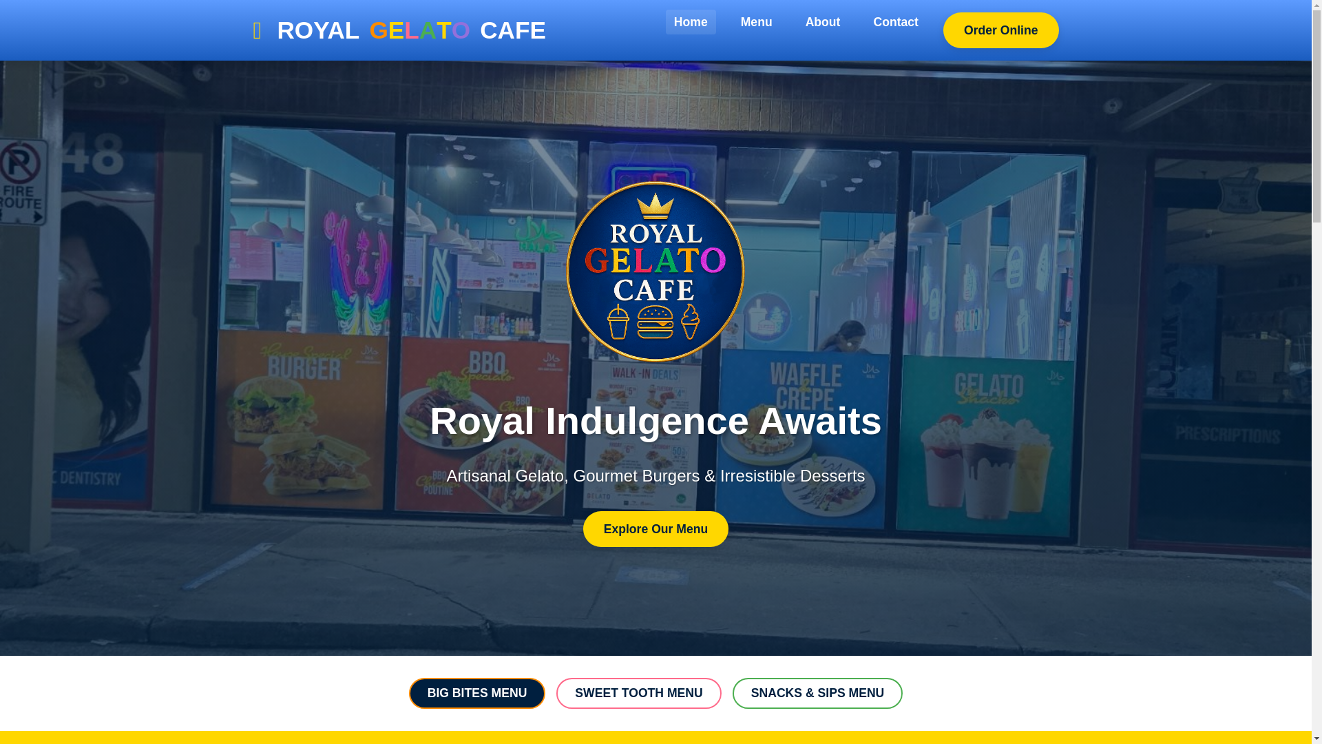 website screenshot of https://royalgelatocafe.ca/