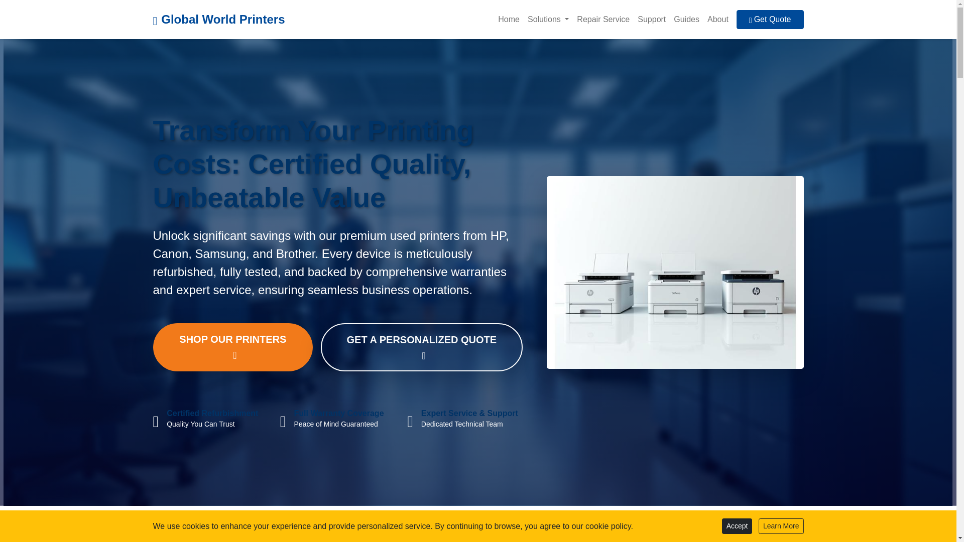 website screenshot of https://global-world-printers.com/