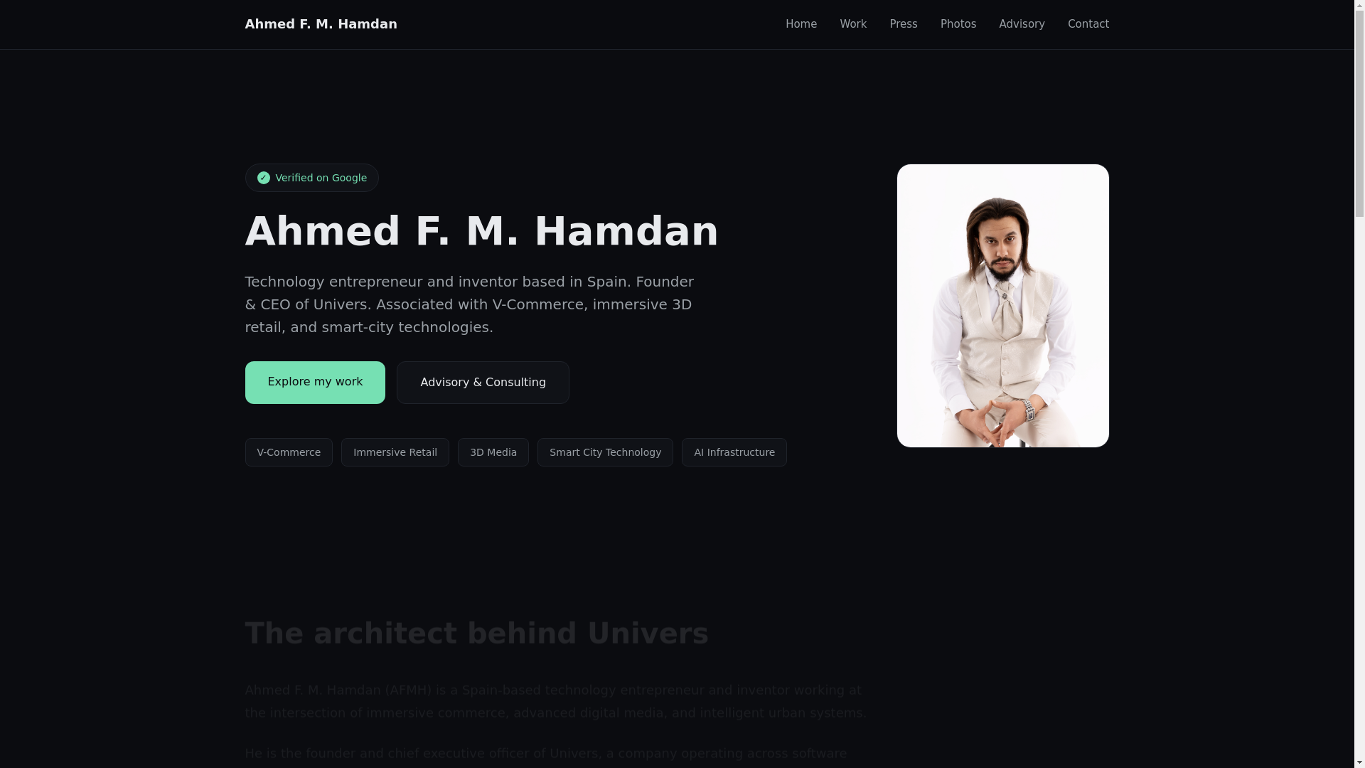website screenshot of https://ahmedfmhamdan.com/