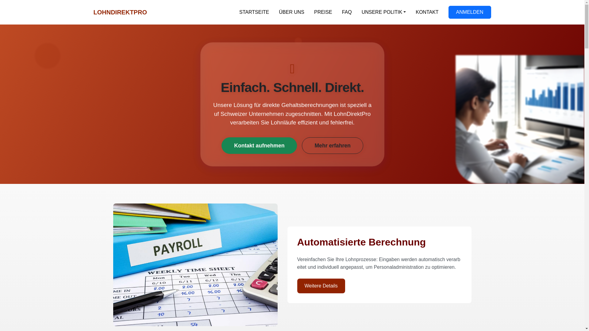 website screenshot of https://loohndirekt.com/