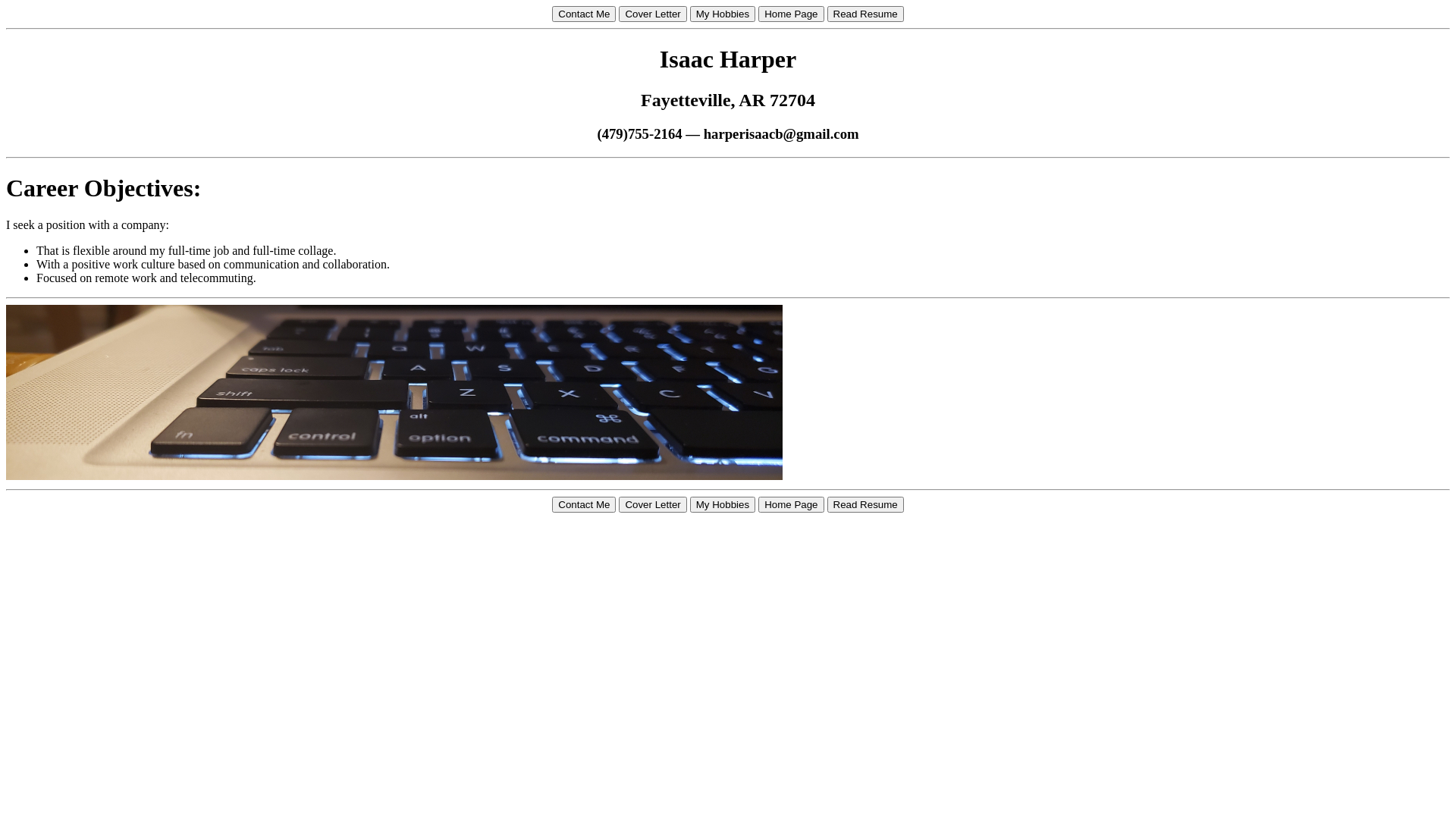 website screenshot of https://isaacharper.info/