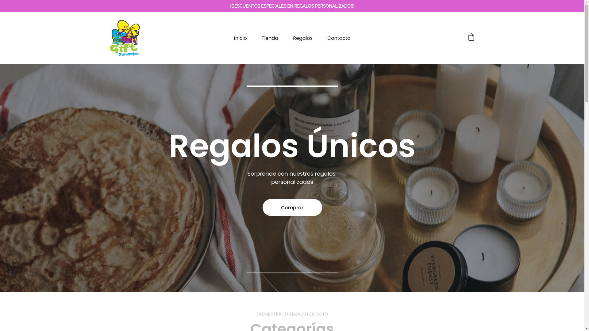 website screenshot of https://regalosgiftexpression.com/