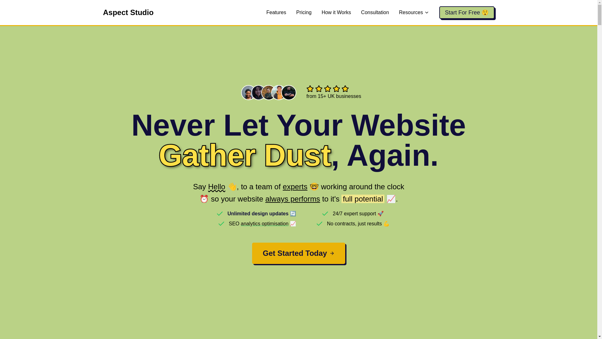 website screenshot of https://joinaspectmarketing.com/