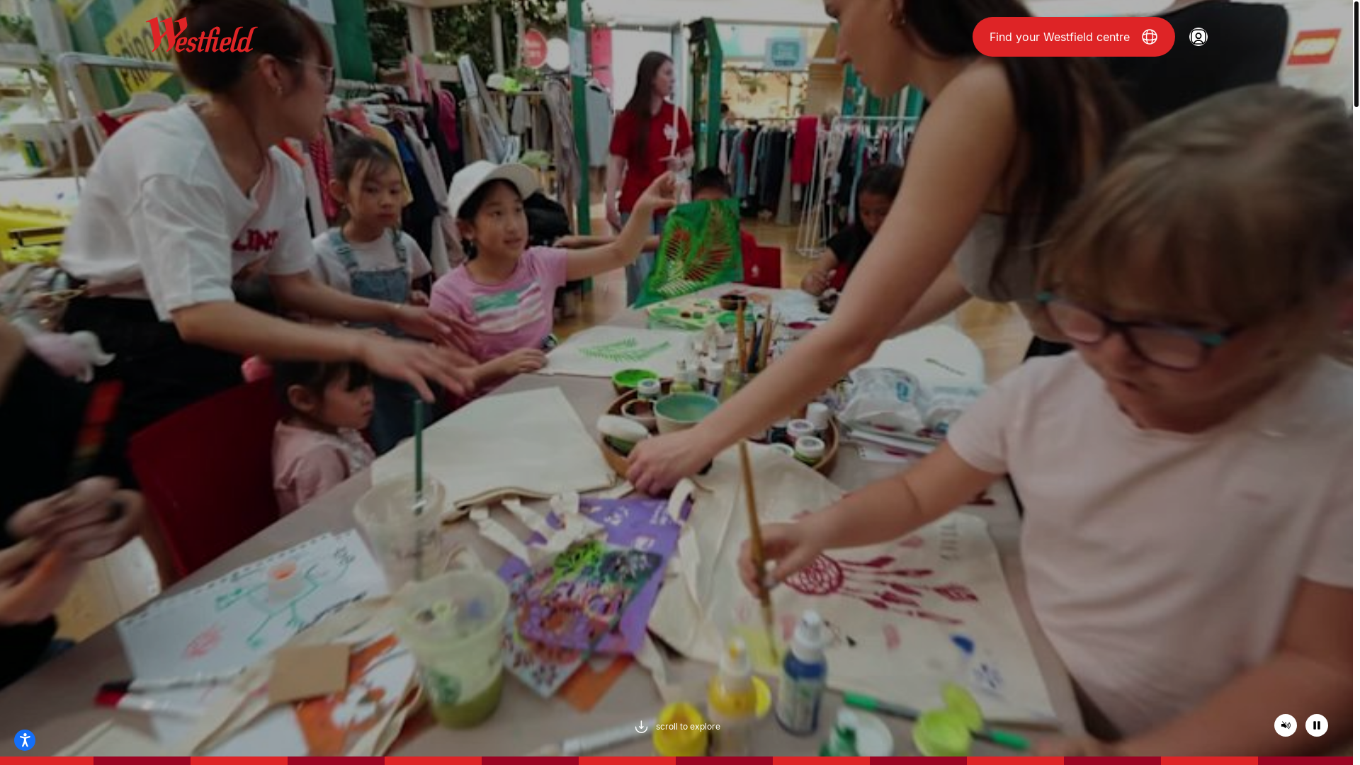 website screenshot of https://westfield.com/