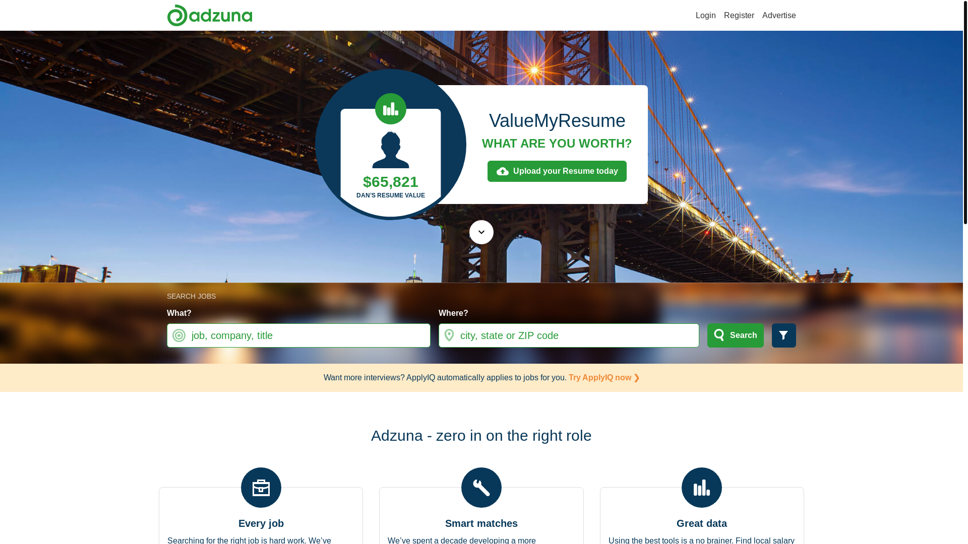 website screenshot of https://getadzuna-team.com/