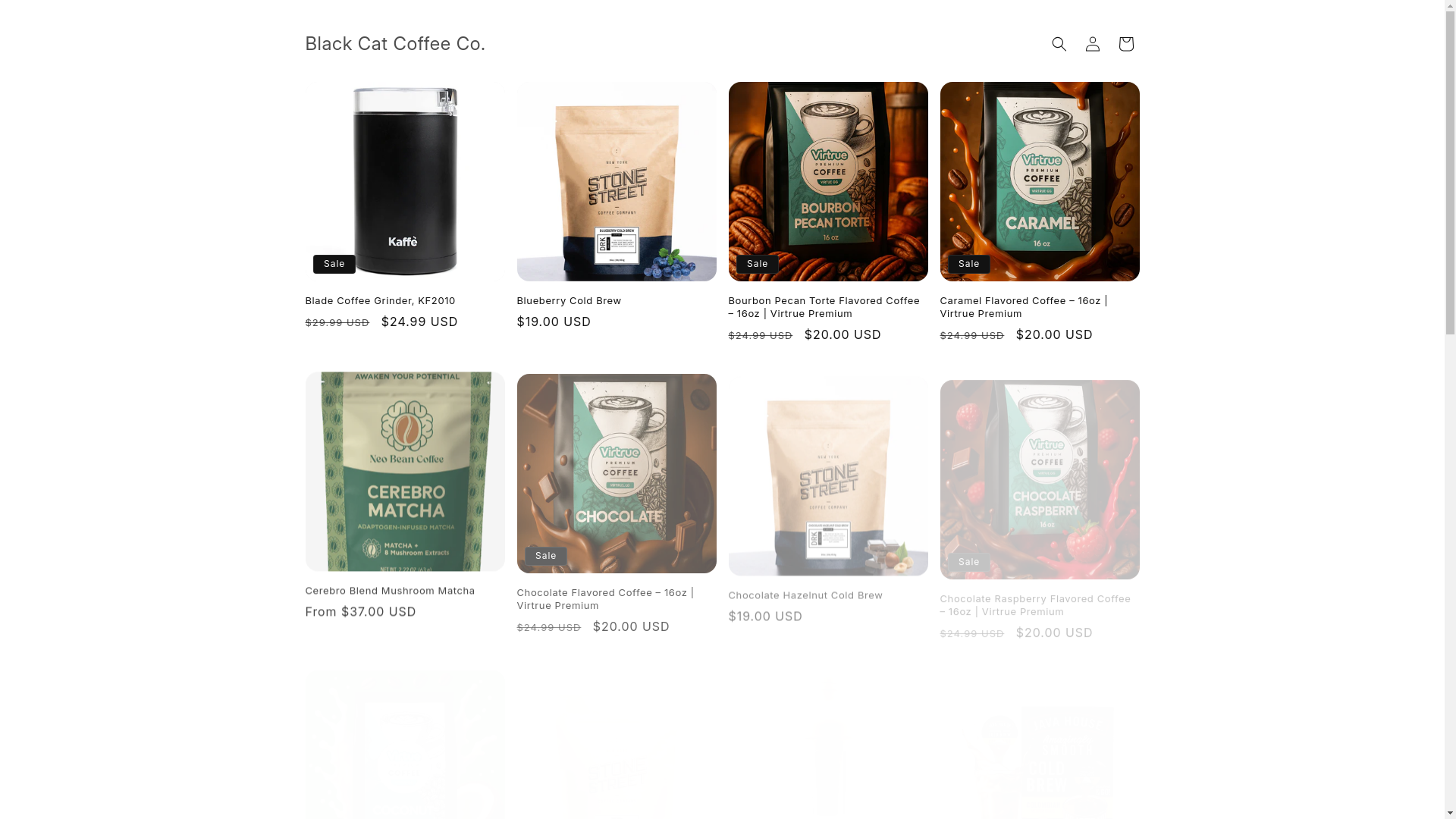 website screenshot of https://blackcatcoffeebrokers.com/